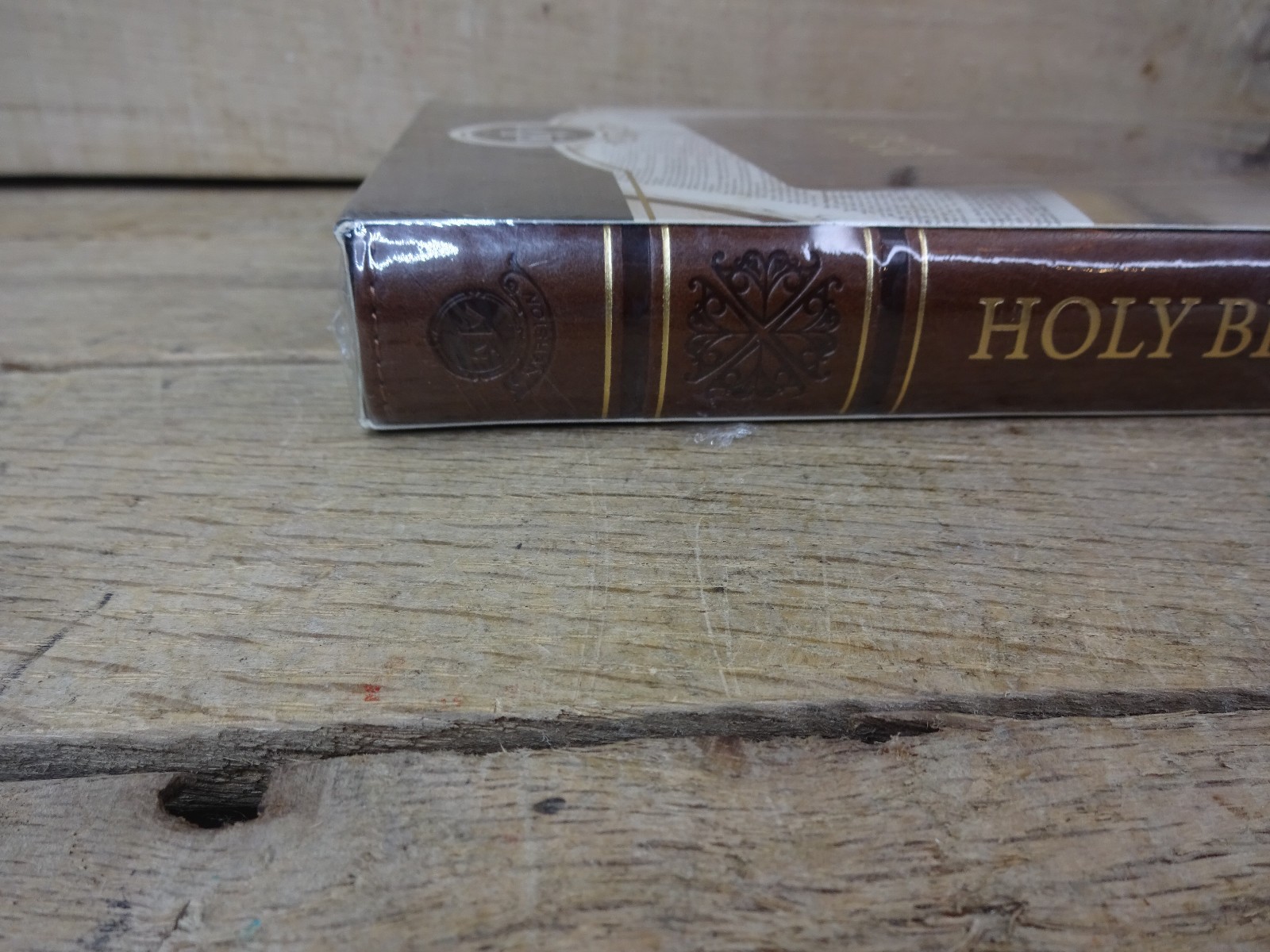 KJV Deluxe Gift Holy Bible Brown Faux Leather Thumb Indexed Red Letter Gilt NEW