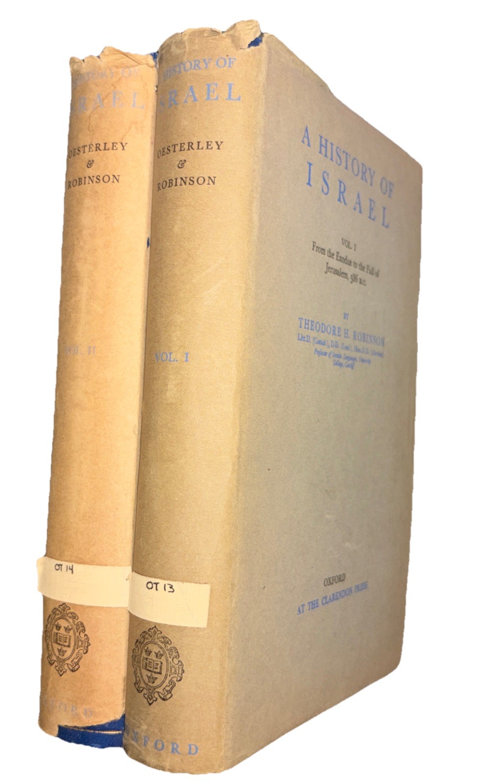 A HISTORY OF ISRAEL – 1951 – 1st edition – Volumes 1 & 2- Biblical HC/DJ