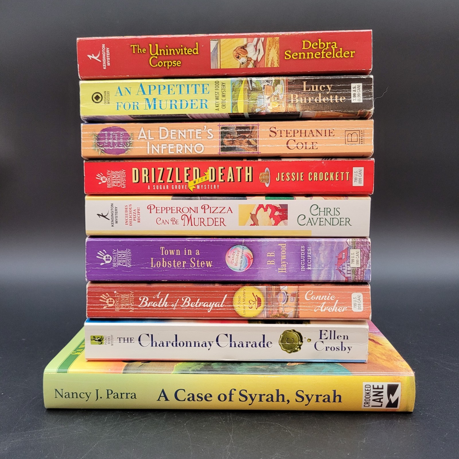 Lof of 9 Cozy Murder Mystery Books Food & Wine Related (Gr#4) Multiple Titles