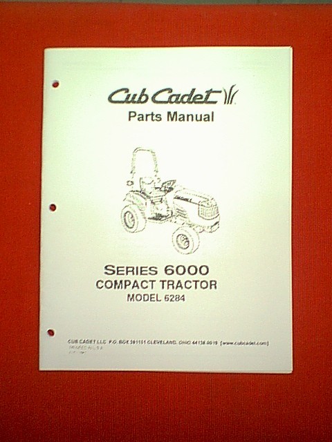 CUB CADET SERIES 6000 4 X4 COMPACT TRACTOR MODEL 6284 PARTS MANUAL
