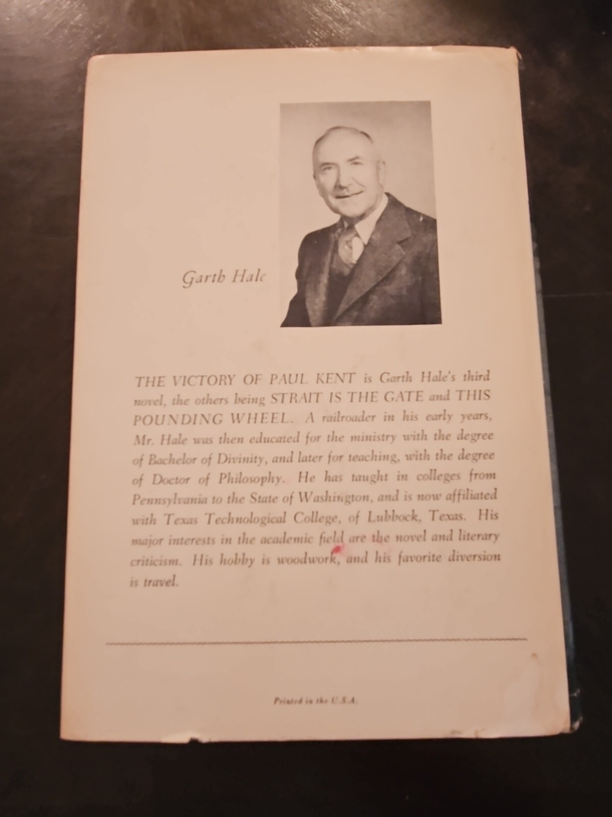 The Victory of Paul Kent; Garth Hale; HC with dust jacket; 1948 Book Club Ed