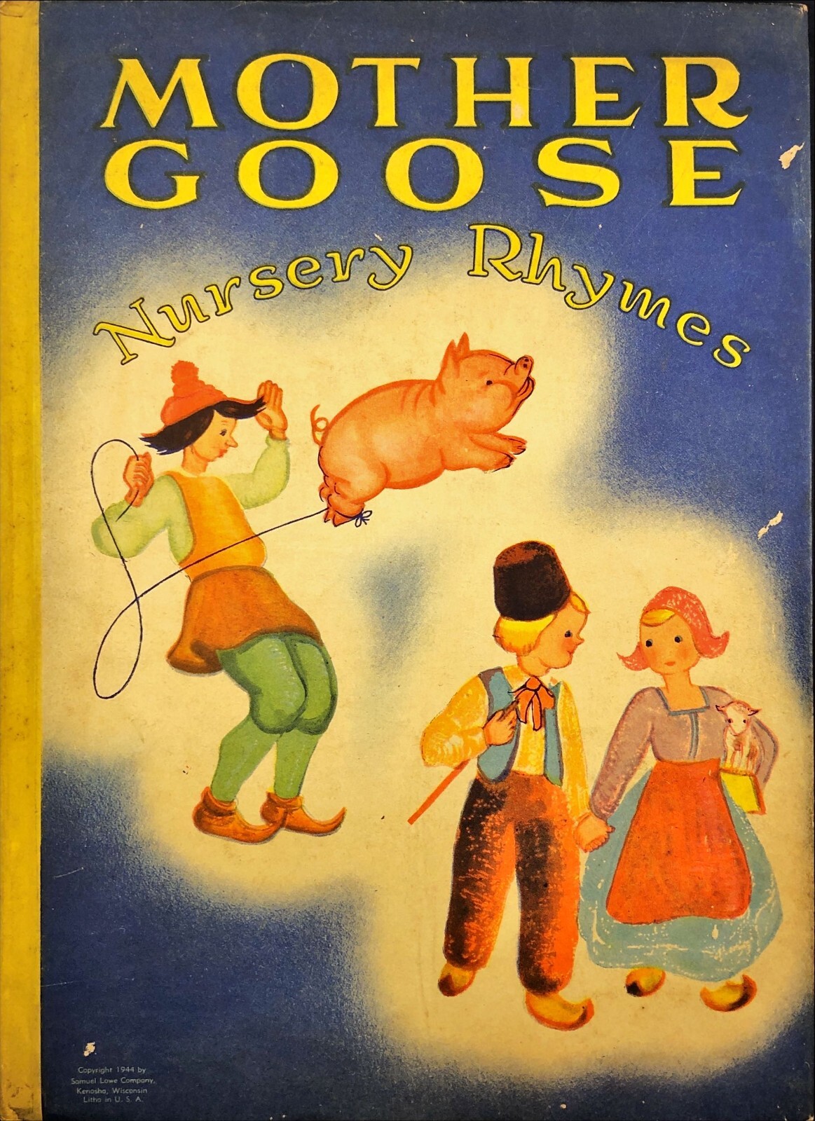 1944 Vintage Mother Nursery Rhymes Book Samuel Lowe Co. Kenosha WI