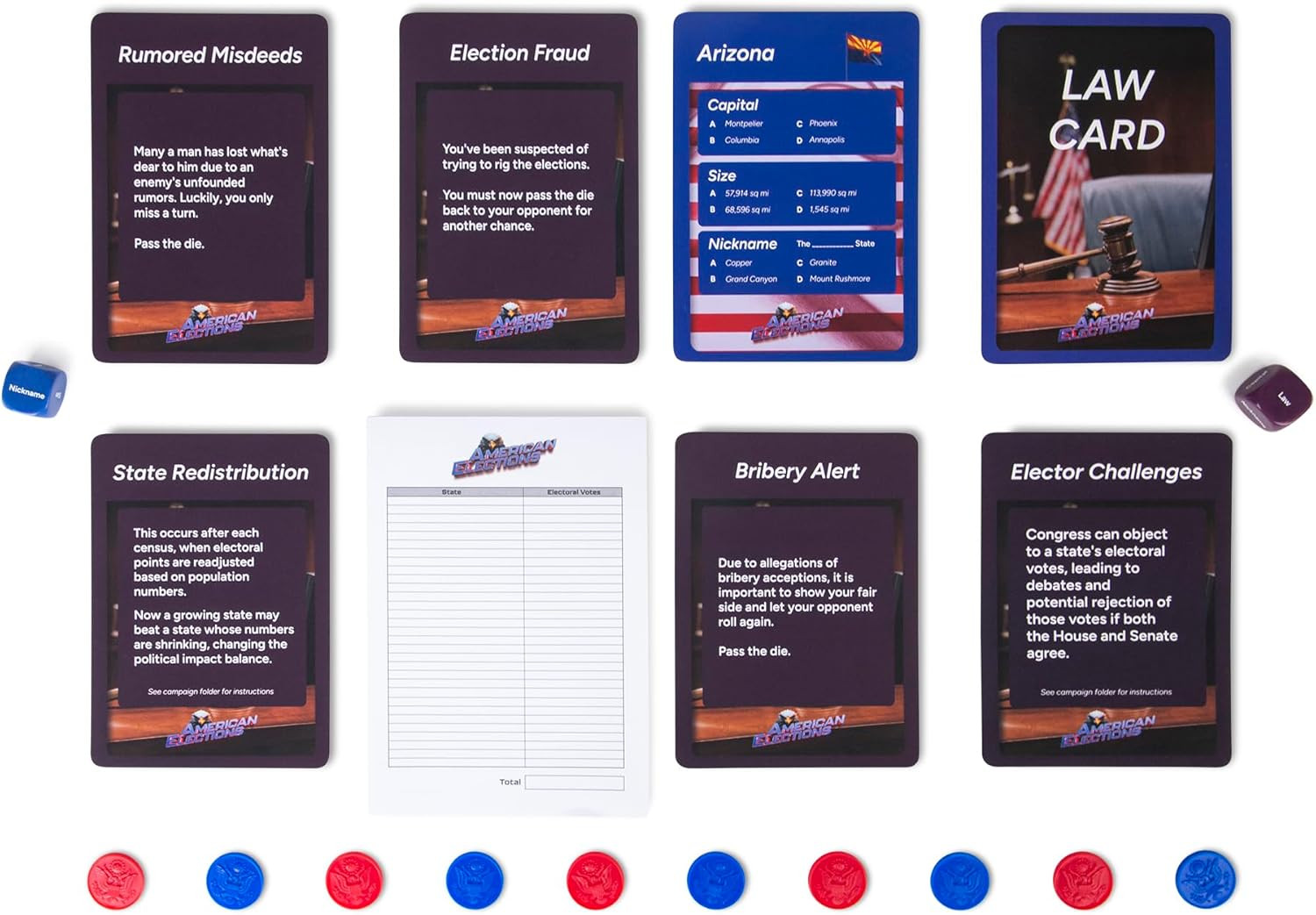 American Elections U.S. History & Civics Board Game – Learn State Facts, Geograp