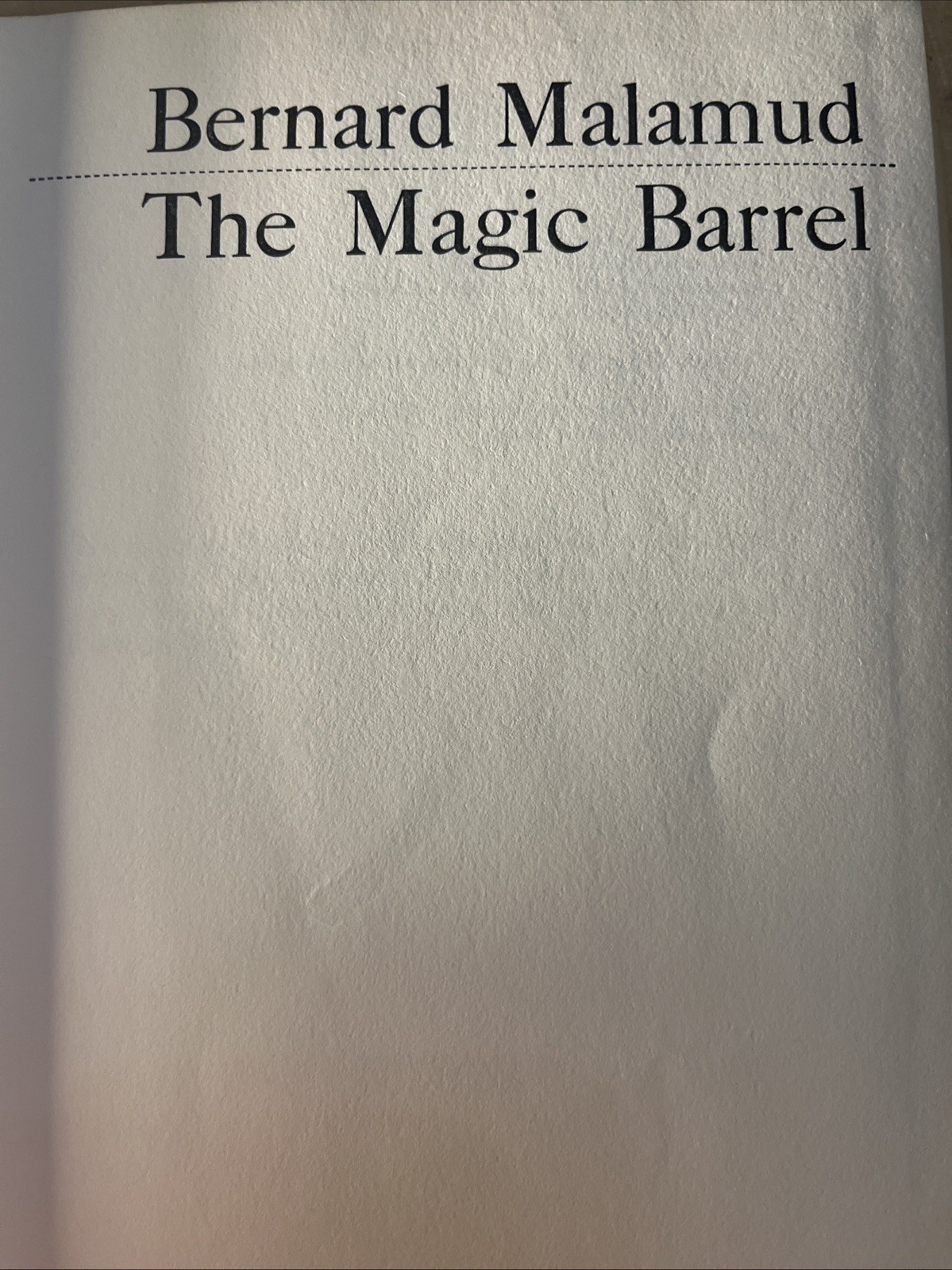 The Magic Barrel Bernard Malamud 1958 HC/DJ 1st Ed. Jewish Lit. America Italy