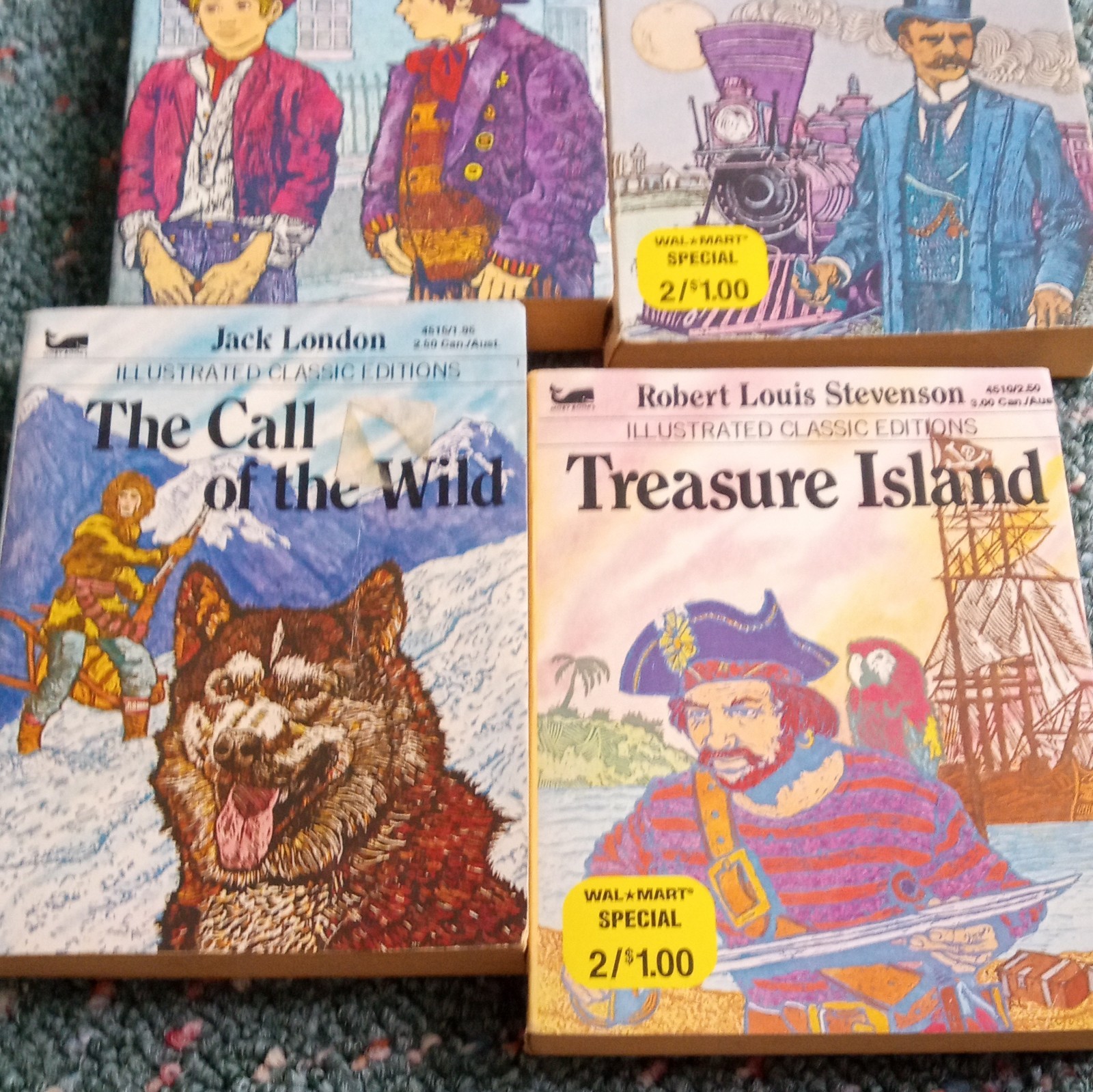 Illustrated Classic Editions 5-Book Illustrated Paperback Lot Robinson Crusoe +