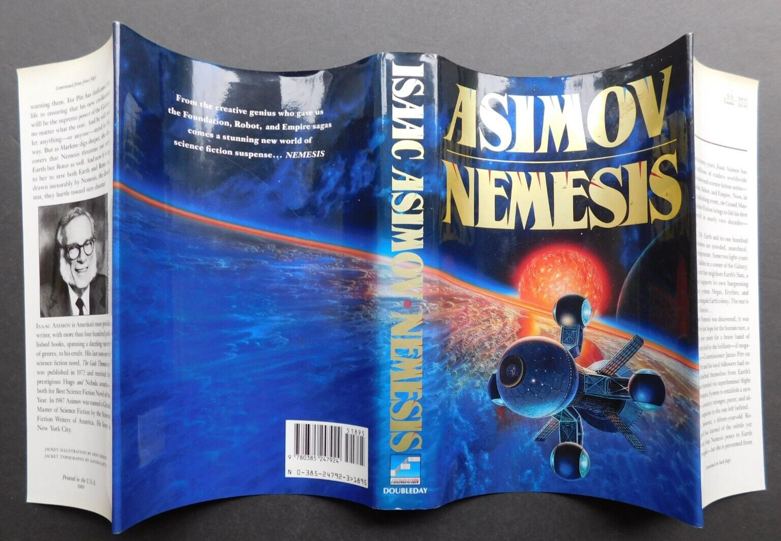 ISAAC ASIMOV 1st Edition 1989 NEMESIS Unread SciFi hardcover & jacket 364 pages