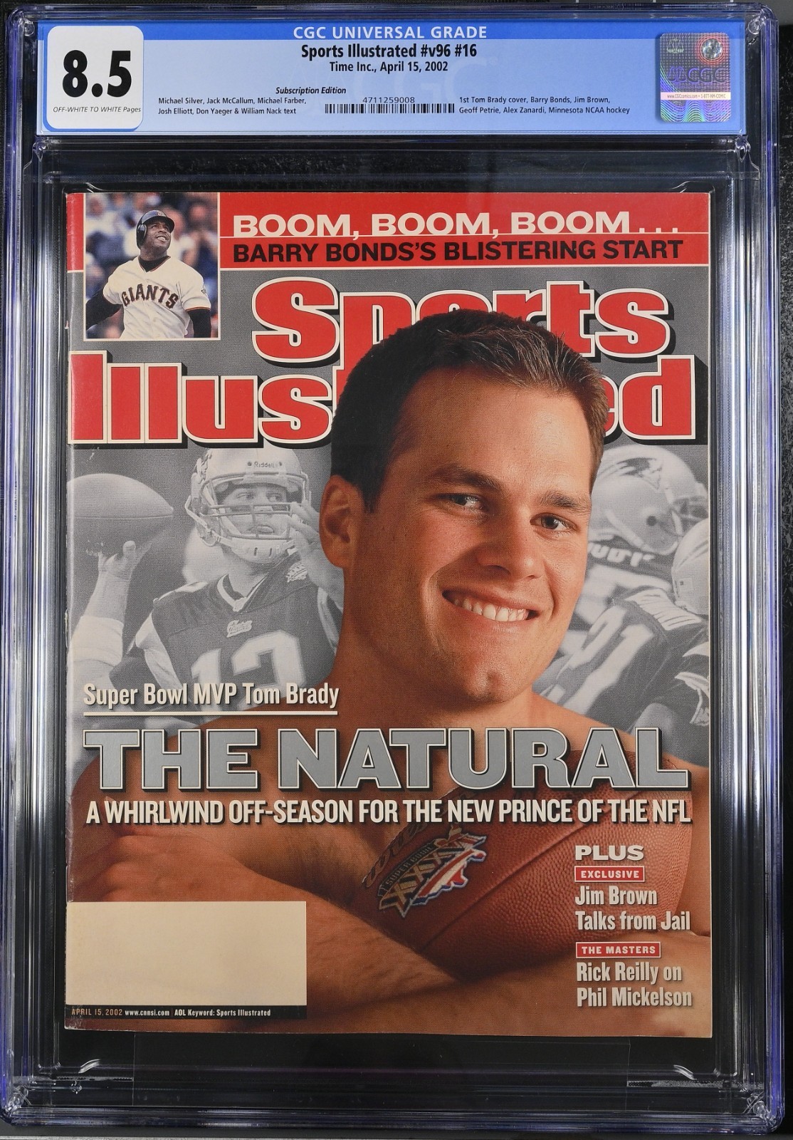 Tom Brady Sports Illustrated 1st RC First – April 15 2002 – CGC 8.5 Whitebox 🔥
