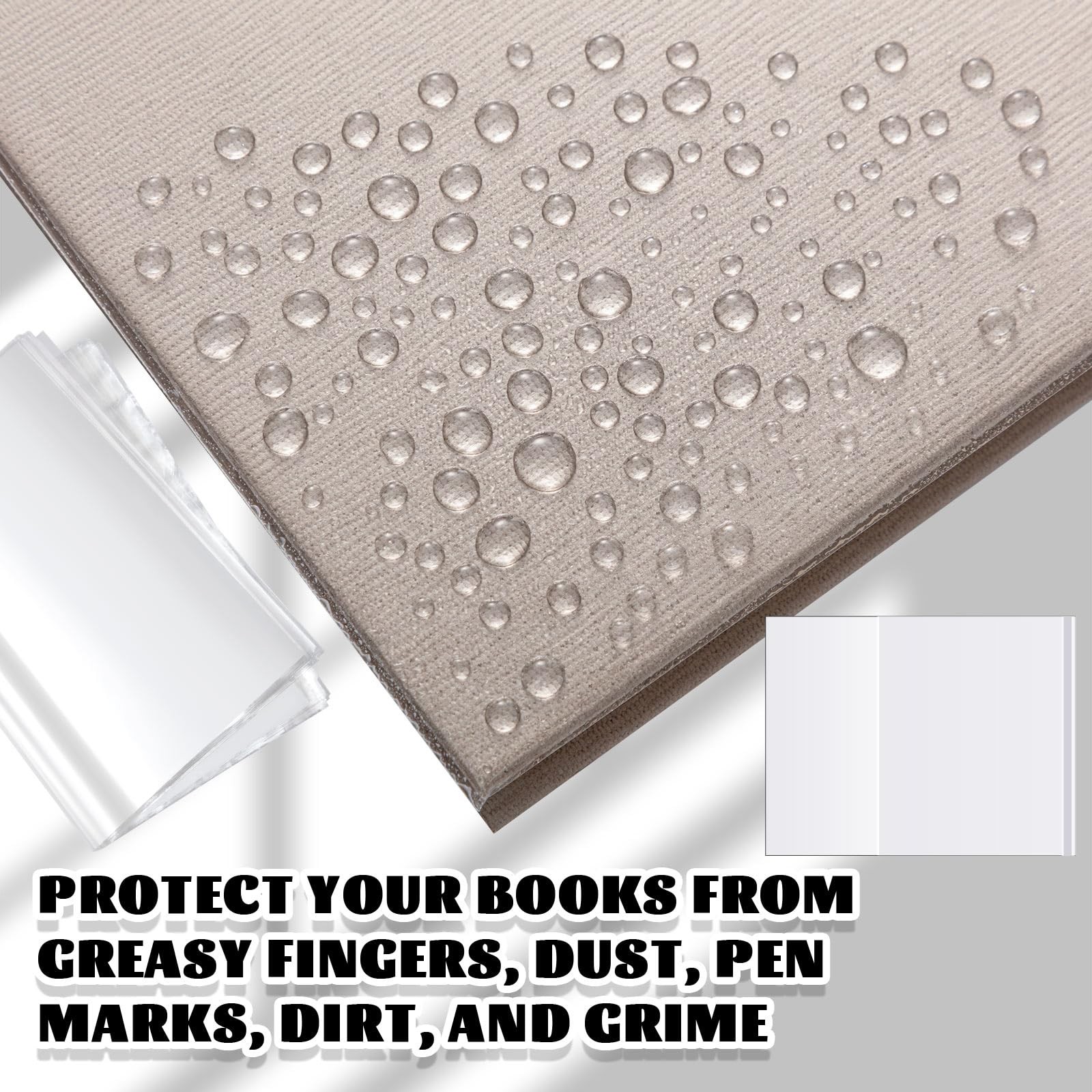 100 Pack Adjustable Clear Book Cover for Book with 9.25 x 15+8.5 x 15, Plastic