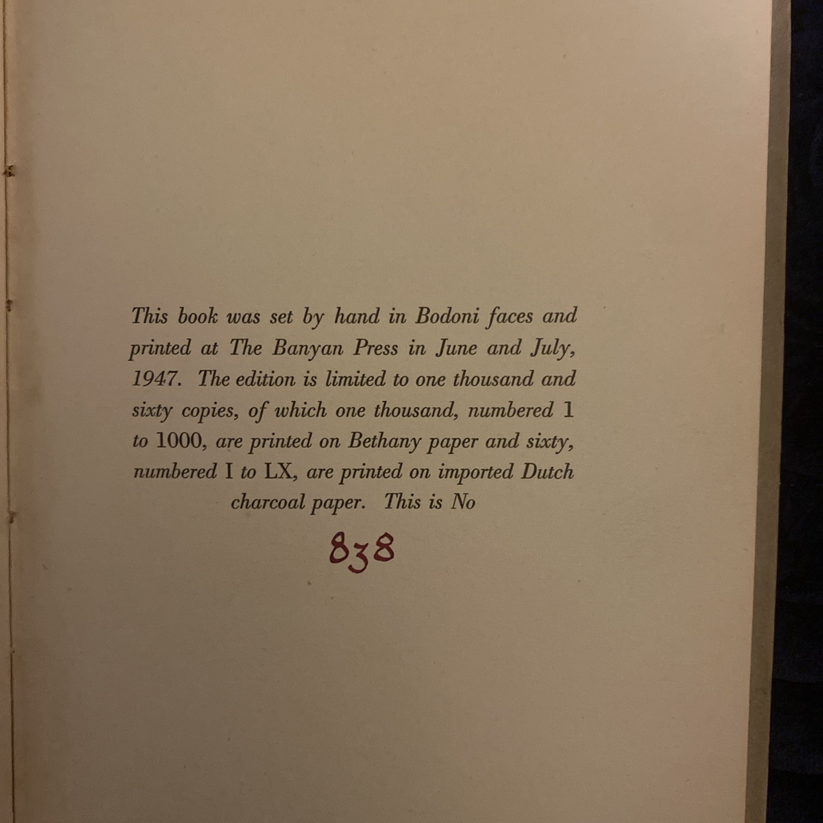 Tristan Corbiere / Poems This #838 of #1060 1st ed 1947 Banyan Press Nice Copy