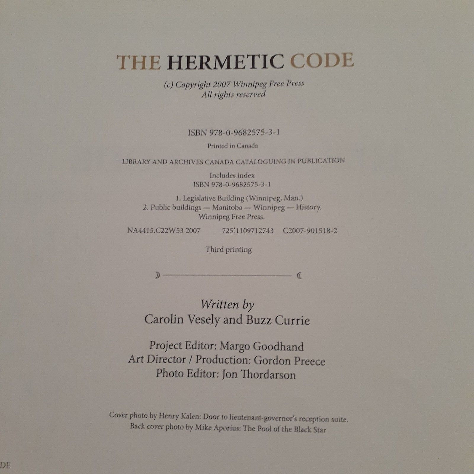 Hermetic Code Winnipeg Free Press Occult Metaphysical Esoteric Manitoba