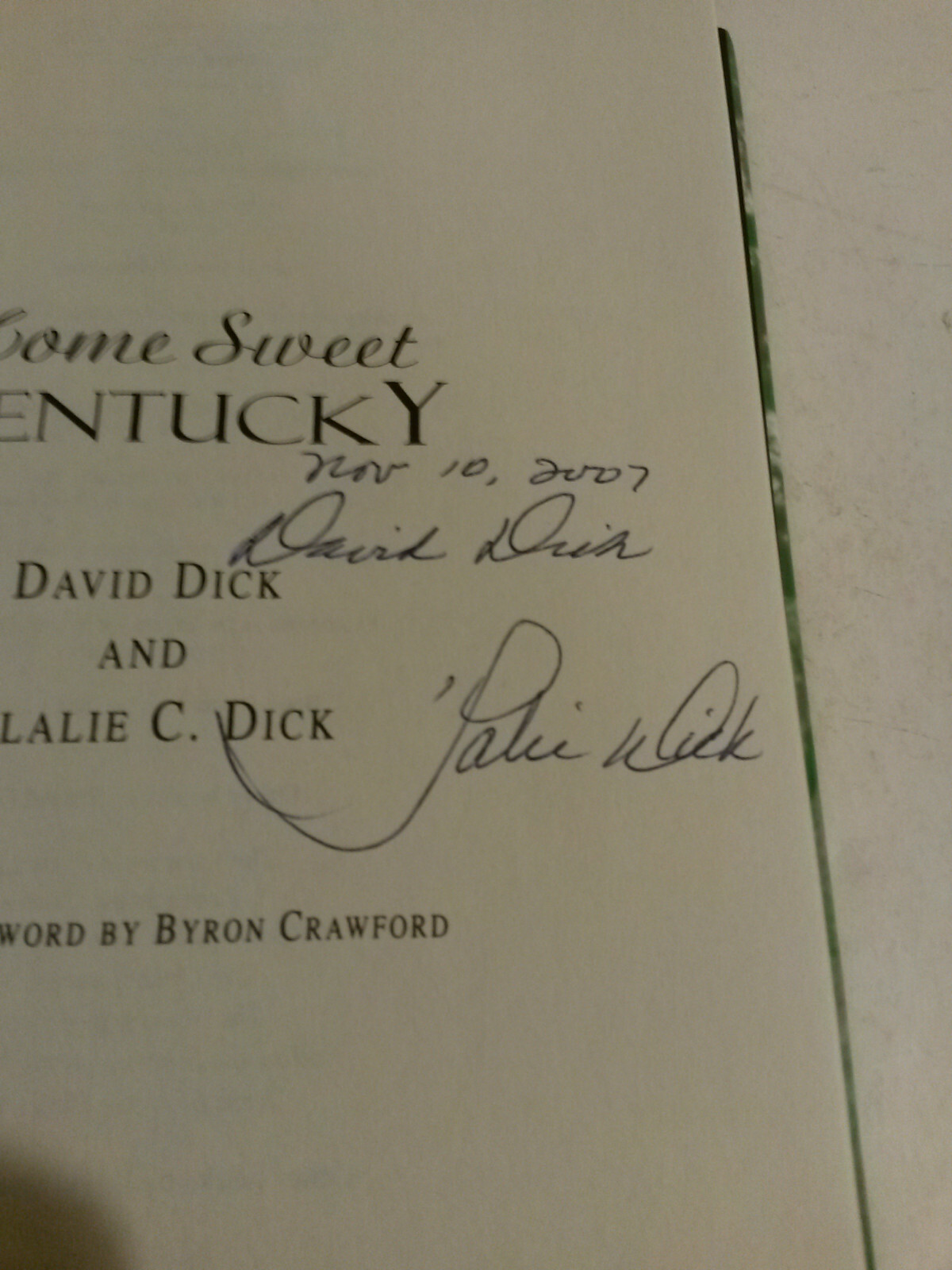 Home Sweet Kentucky David Lalie Dick both authors signed HB w DJ CBS News