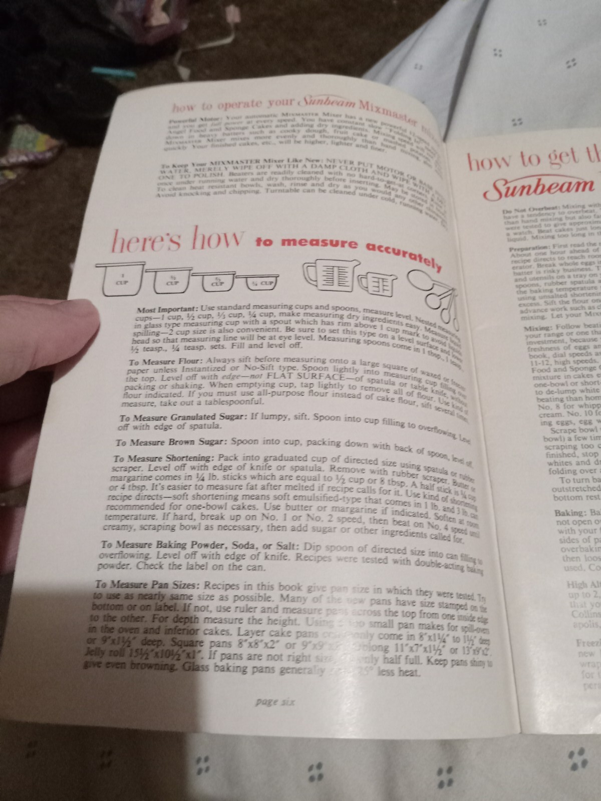 1957 Sunbeam Mixmaster Instruction and Recipes Vintage Cook Book