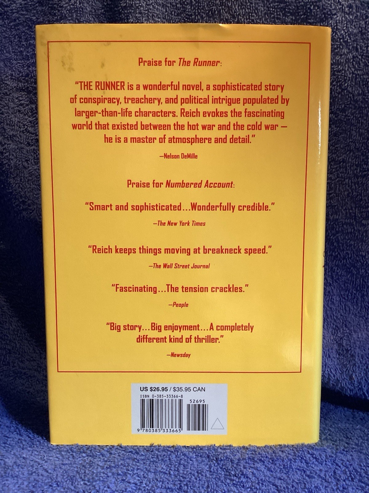 The Runner Christopher Reich Published By DeLacorte Press 2000. 440 Pages.