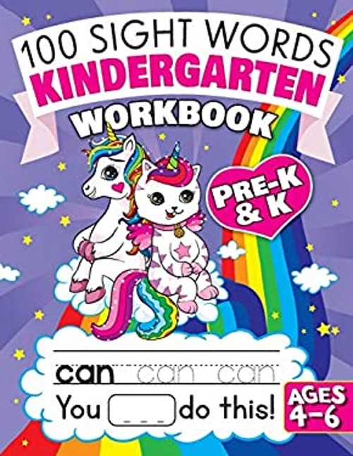 100 Sight Words Kindergarten Workbook Ages 4-6 Big Dreams Art Sup
