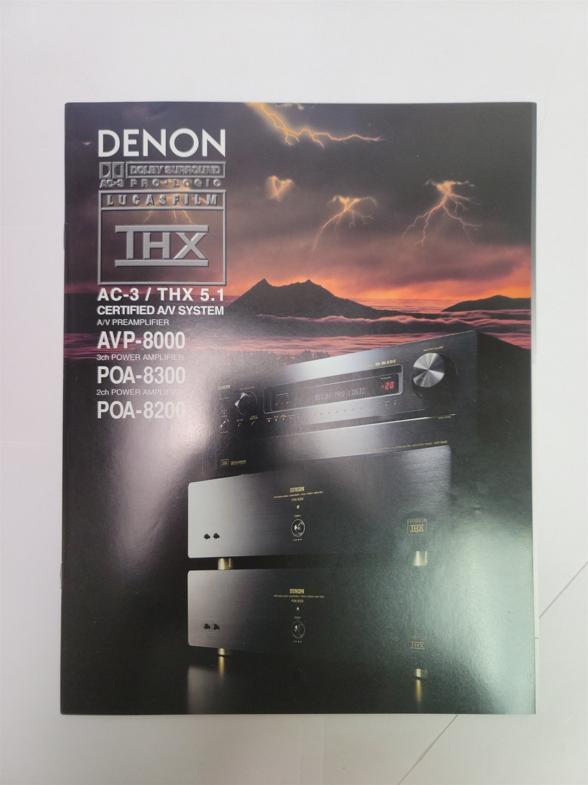 1990’s Denon Lucasfilm THX AVP-8000 / POA-8300 / POA-8200 Brochure & Specs