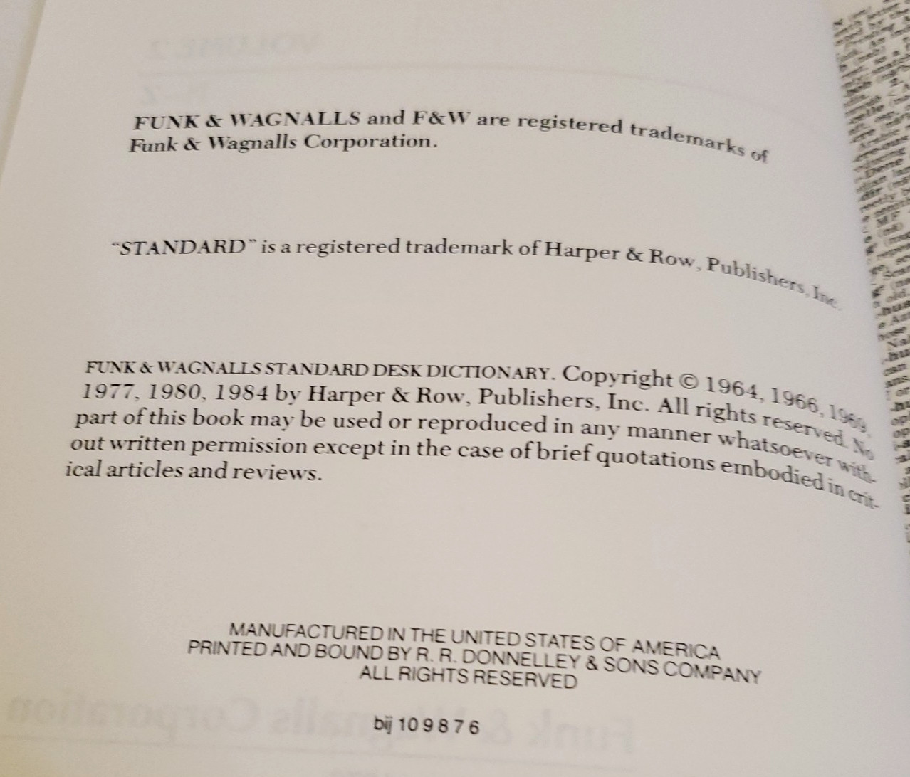 Funk and Wagnalls Standard Desk Dictionary Volumes 1 and 2 Set Hardcover 1984