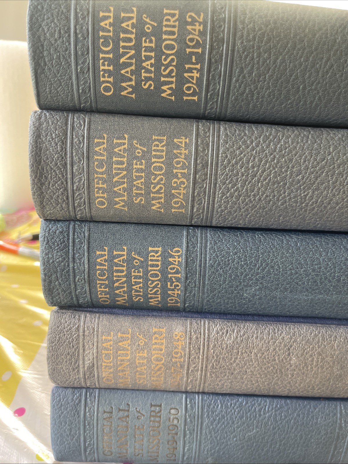 1941 – 1950 Official Manual State Missouri blue book Dwight H Brown 5 Book Lot