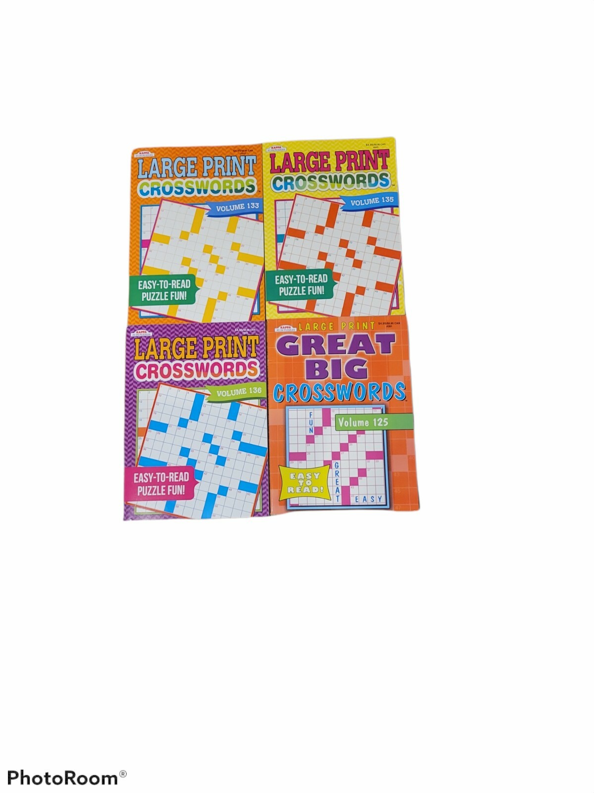 4 Crossword Puzzle Books Full Size Large Print Volumes Vary US seller