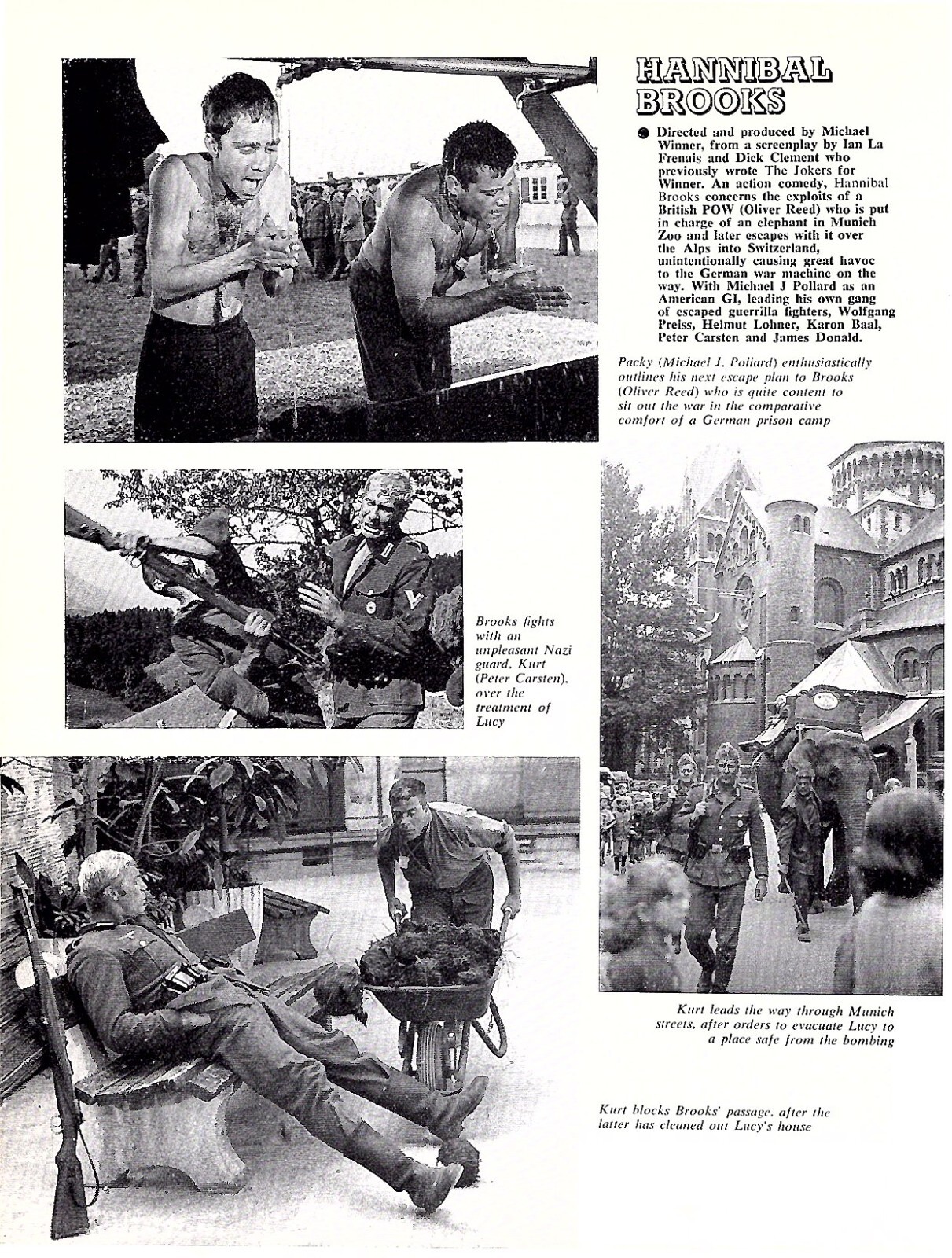 (F&F53) FILM PREVIEW PICTURES, HANNIBAL BROOKS, MICHAEL J POLLARD & OLIVER REED