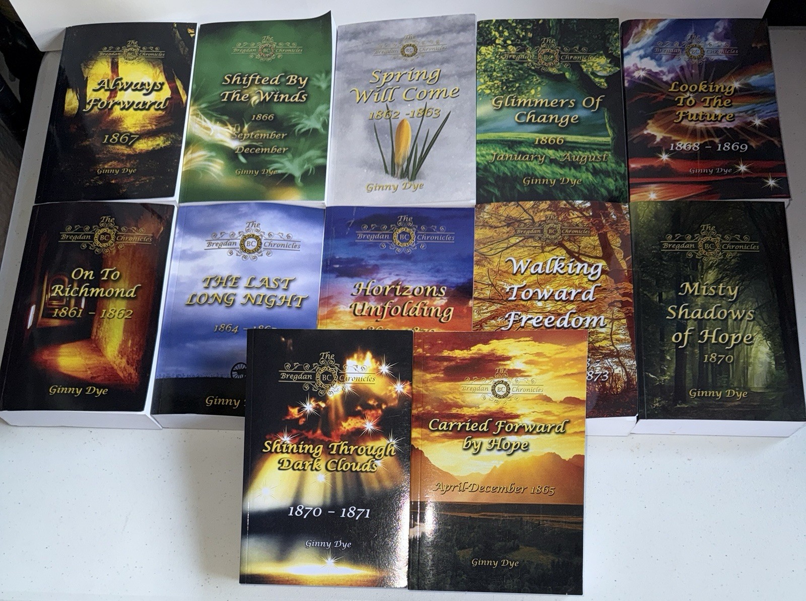 THE BREGDAN CHRONICLES 12 Paperback Book Lot by GINNY DYE Civil War Saga