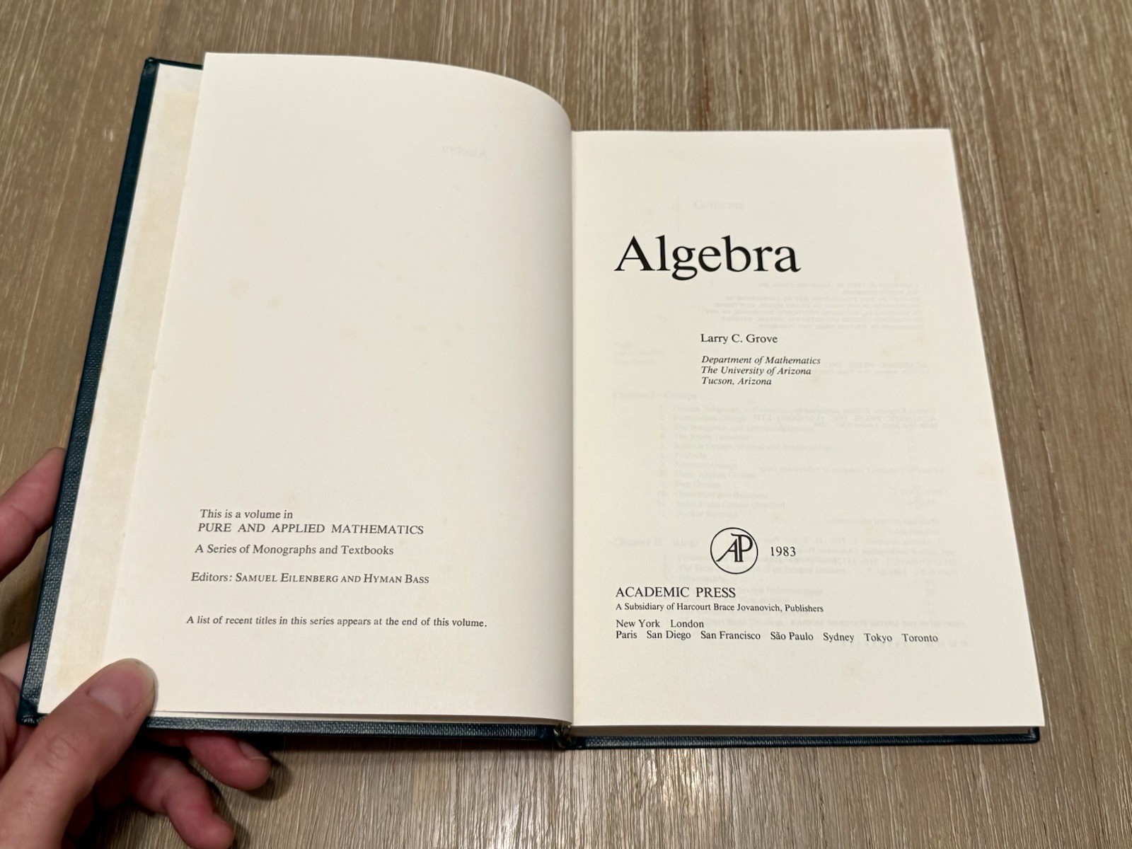 Algebra by Larry C. Grove 1983 HC / Vintage