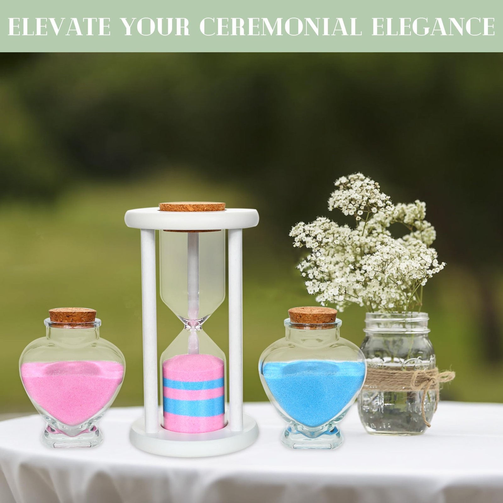 Unity Sand for Wedding Ceremony Set – 3 Pcs Small to Medium, White