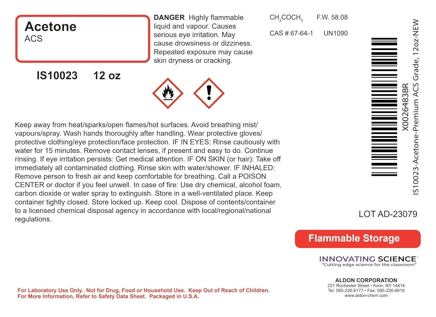 Acetone Anhydrous – Premium ACS Grade 12oz – The Curated Chemical Collection New