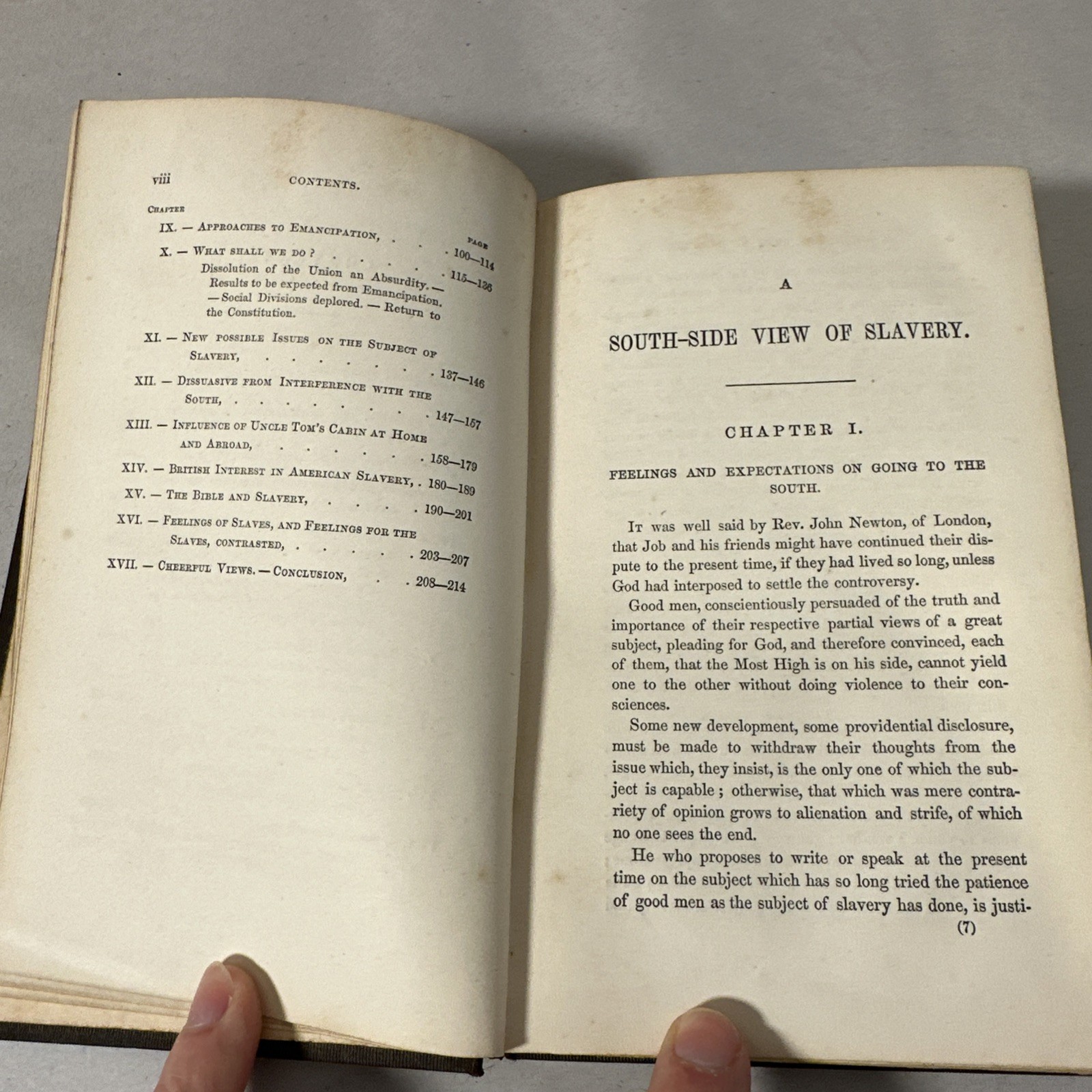 South Side View of Slavery by Adams 1854 Rare First Edition Abolitionist Book