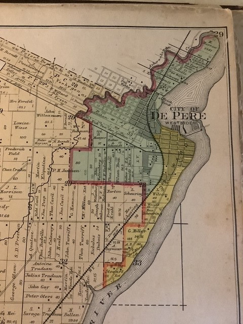 Wisconsin Atlas Plat Book Brown County 1889 History Color Maps Green Bay De Pere
