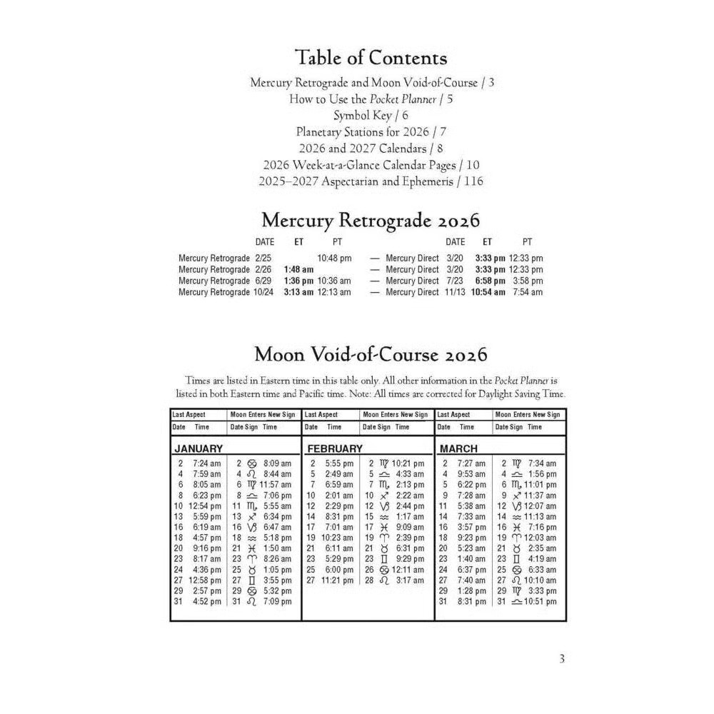 Llewellyn Publications, Llewellyns Astrological 2026 Pocket Planner