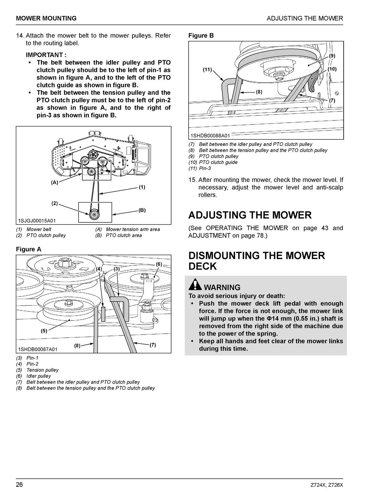KUBOTA Z724X Z726X Zero Turn Operators Manual, BIND – FRONT & BACK – XL FOLDOUTS