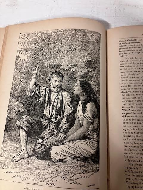 Antique Robinson Crusoe Daniel De Foe HC Book HARD TO FIND COLOR WOW