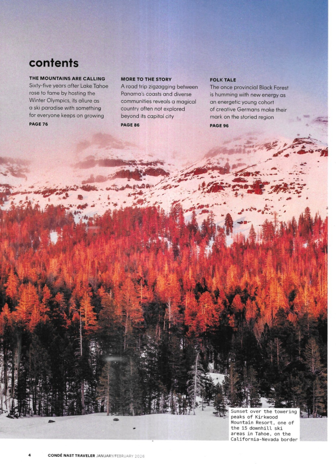 Conde Nast Traveler Magazine Gold List 2026 Hotels Cruises Wellness Tahoe 2025