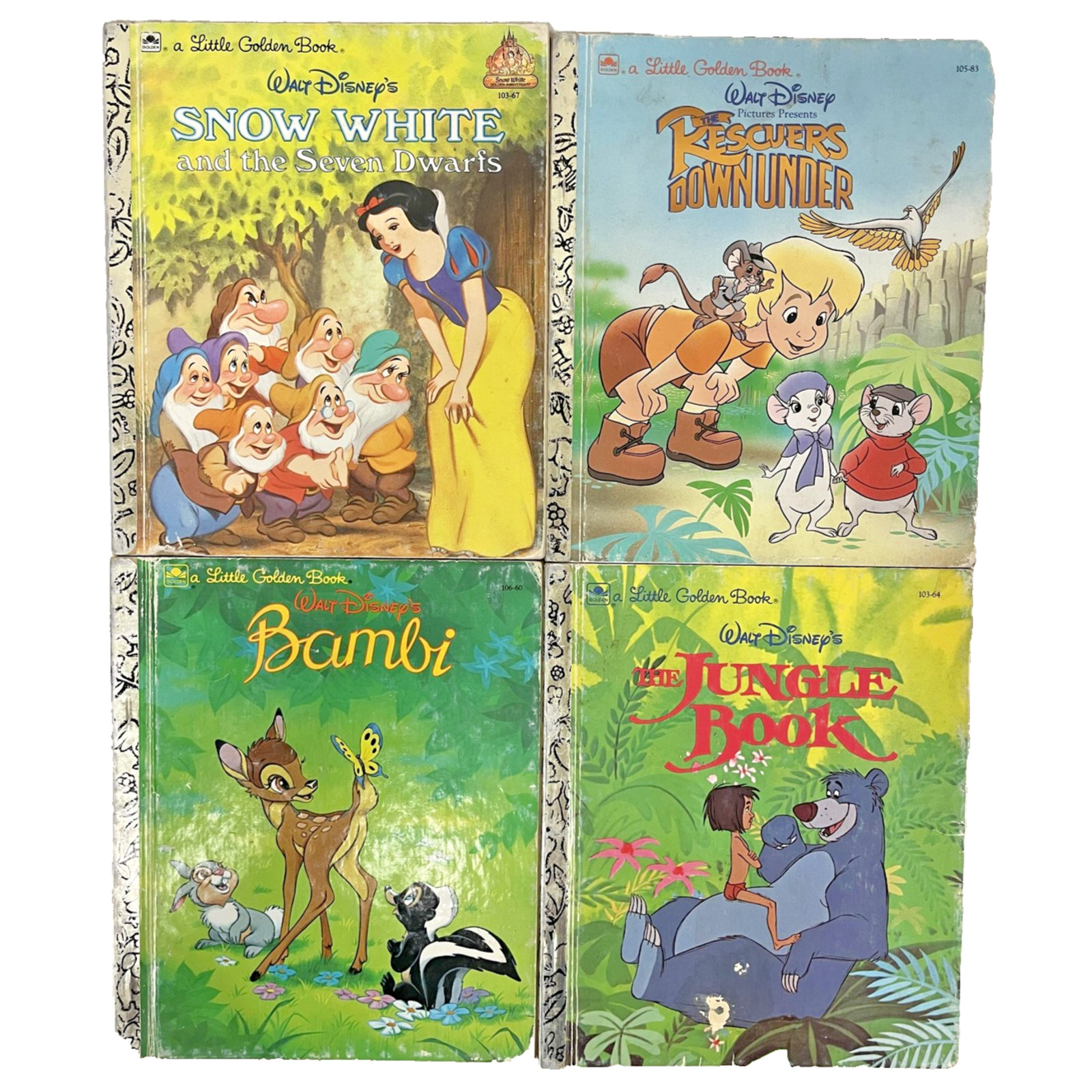 14 Vintage Little Golden Books Dated 80s & 90s Snow White, Dumbo, Little Mermaid