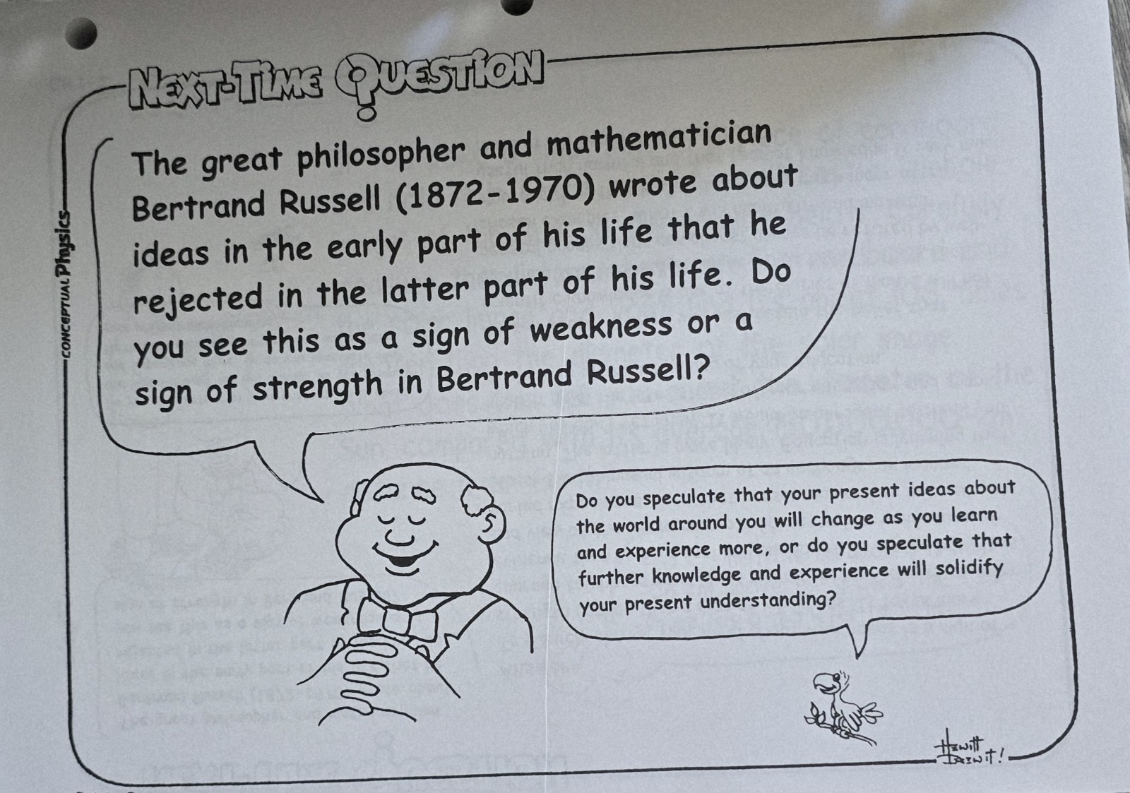 Next-Time Questions Conceptual Physics Instructors Copy