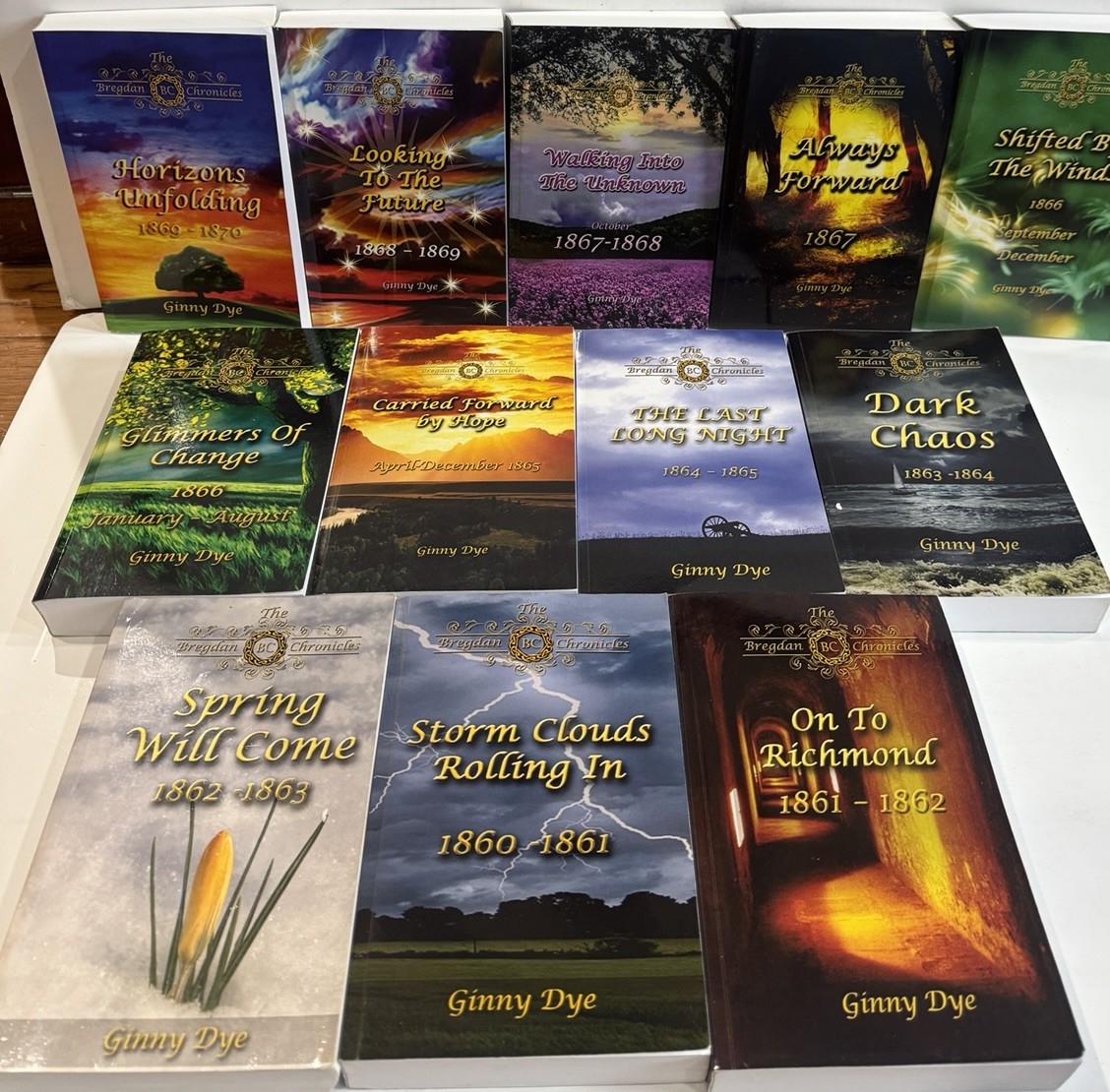 NEW Ginny Dye The Bregdan Chronicles Lot of 12 Books 1-12 1860-1871 TRADE PB