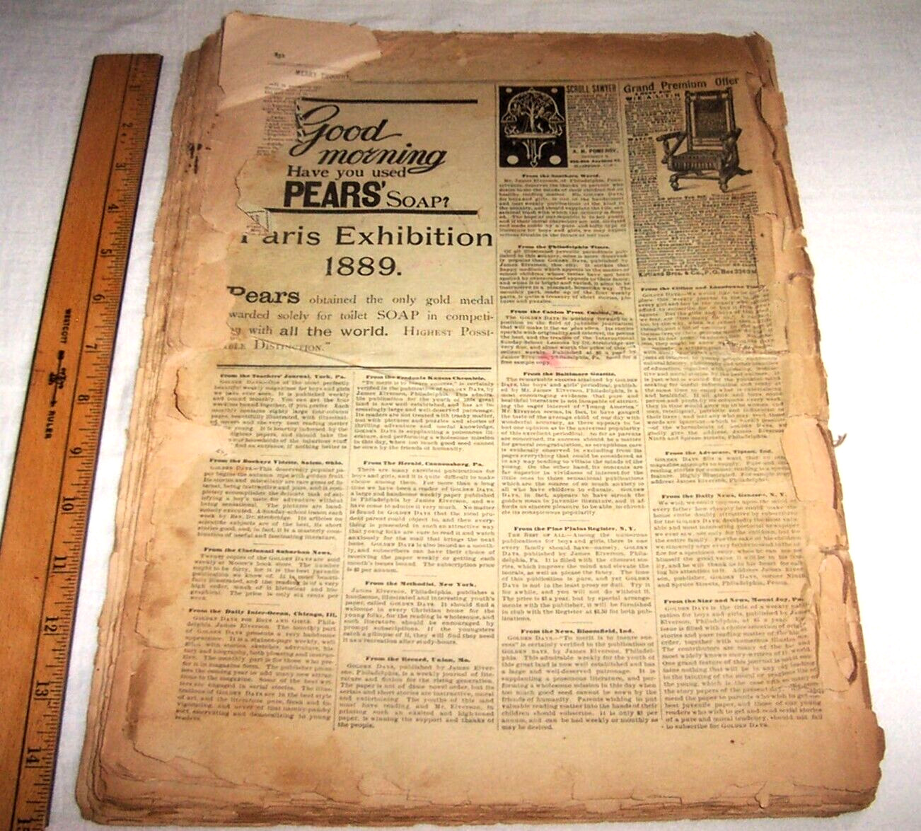 1889 Story Paper Children Halloween Games Astrology Fortune Telling Microscope