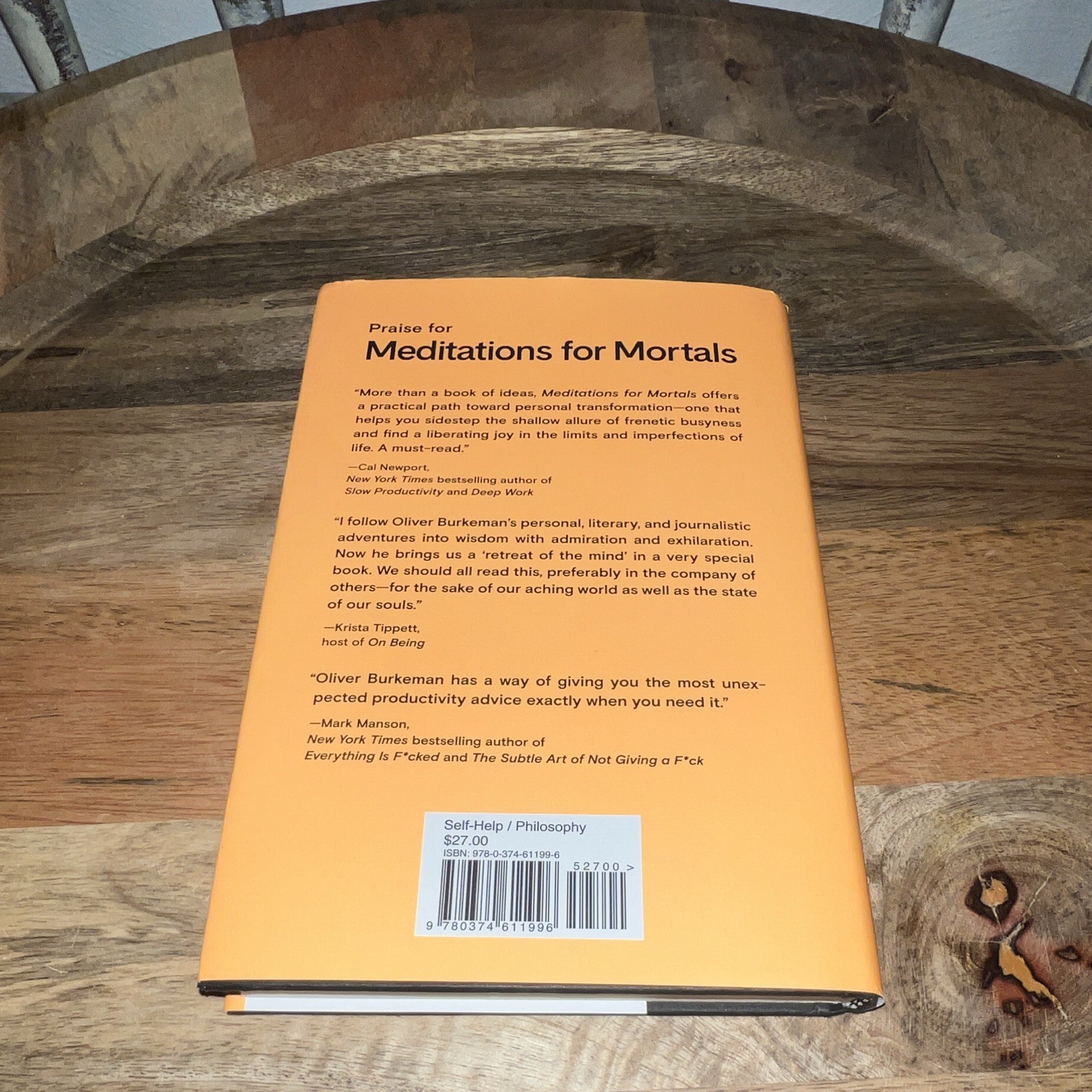 Oliver Burkeman Meditations for Mortals HC 1st Am Ed w/ Dust Jacket 2024