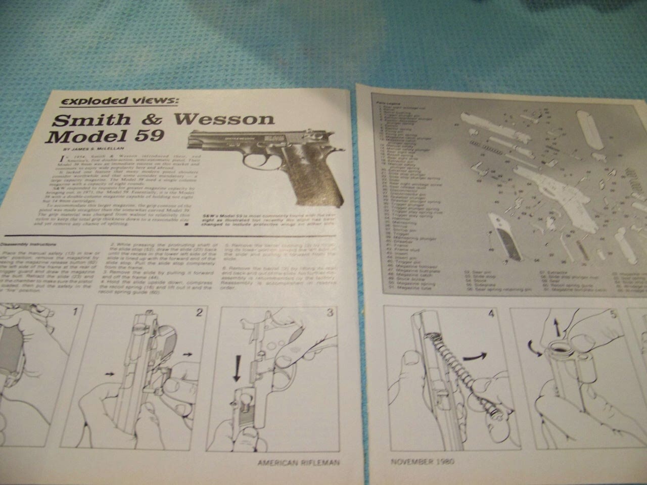 SMITH & WESSON MODEL 59 (9MM)..HISTORY/EXPLODED VIEW/DISASSEMBLY (838NN)