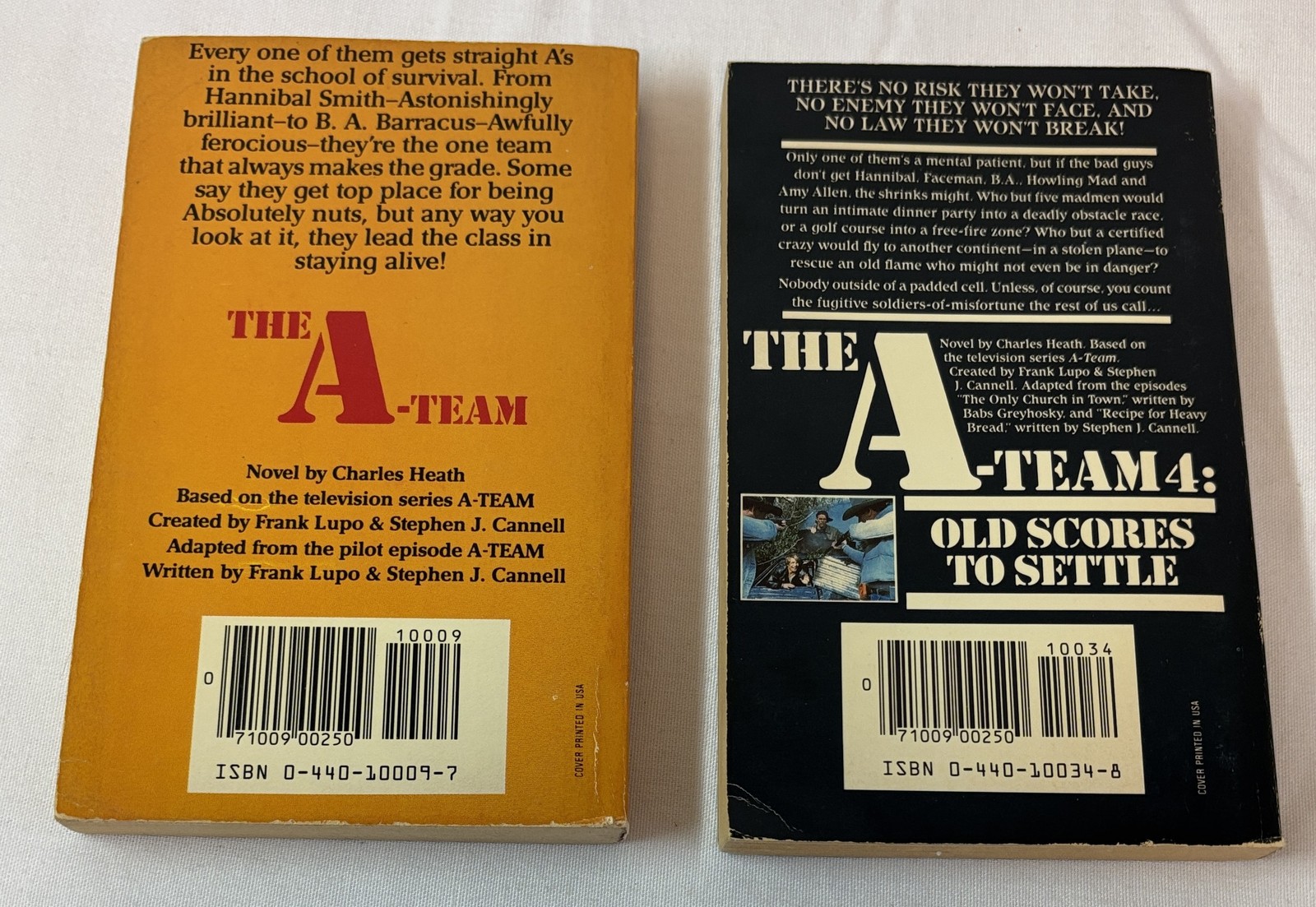 1984 tv show paperbacks ~ THE A-TEAM #1 and #2 Old Scores To Settle