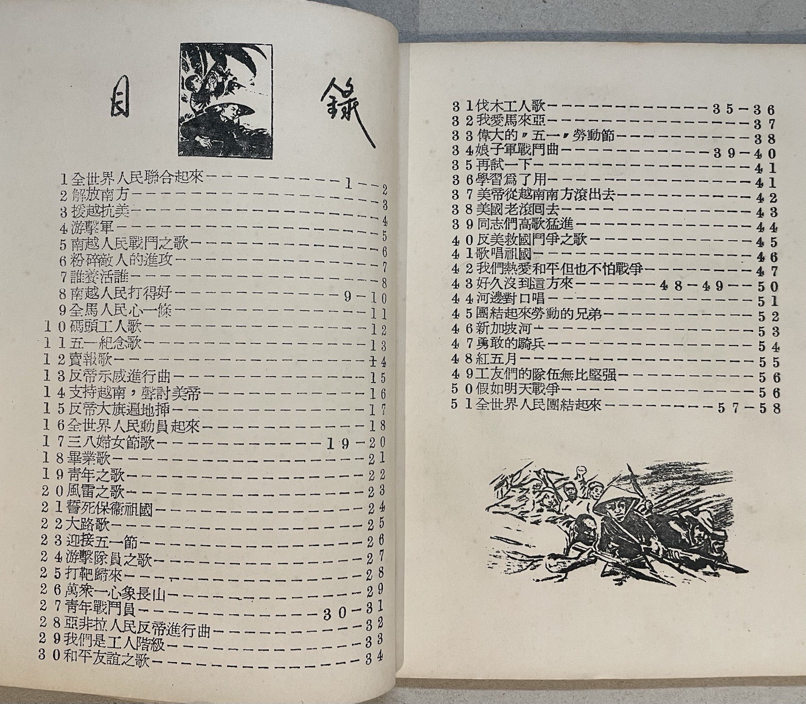 1960’s pro communist Red China song book circulated secretly Singapore 戰斗歌集