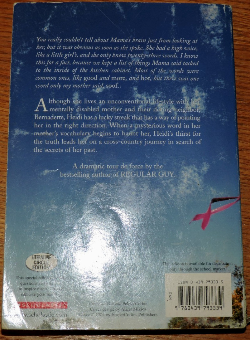 So B. It Novel by Sarah Weeks paperback 2004 243 pages