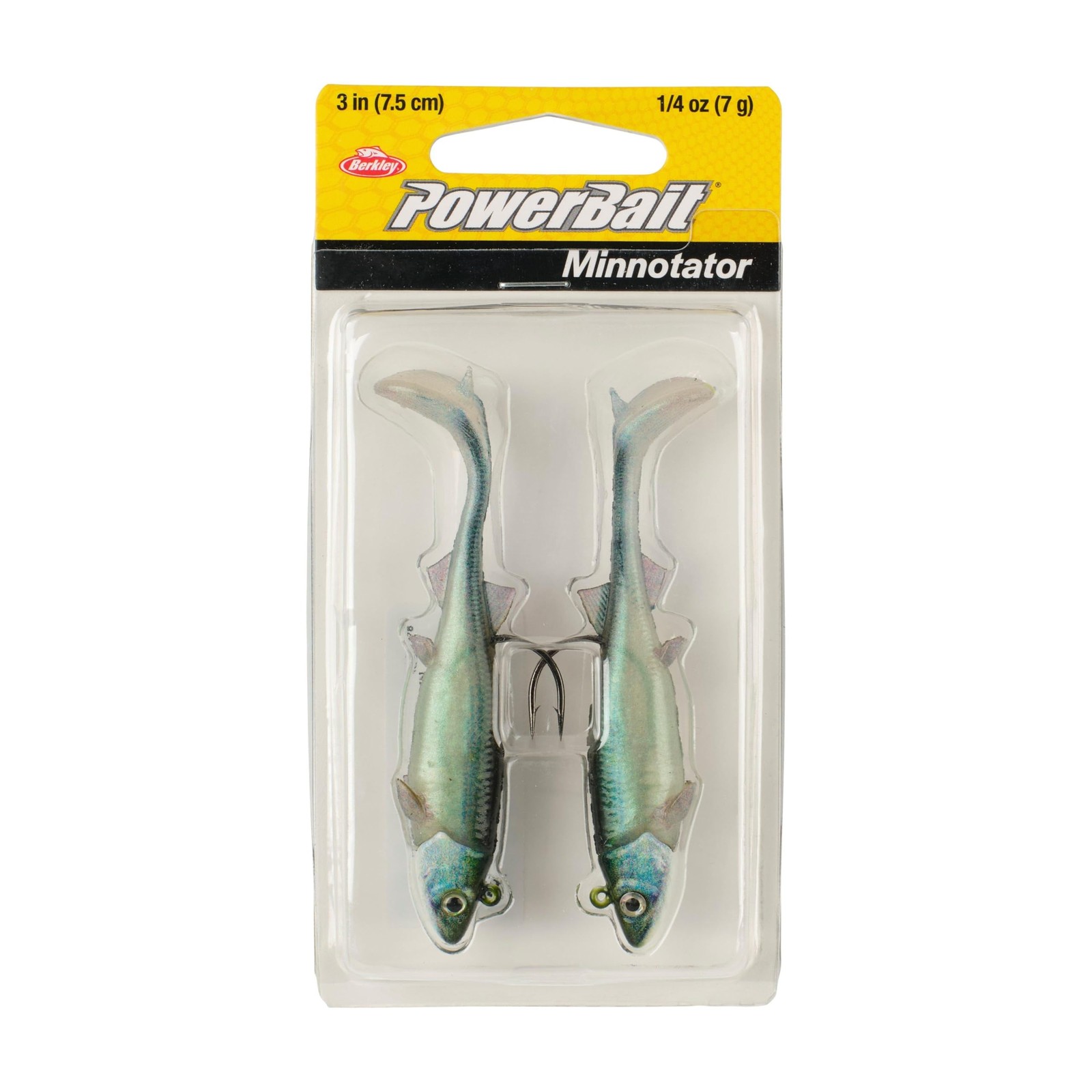 Berkley PowerBait Pre-Rigged Minnotator 3 in – 1/4 oz, HD Emerald Shiner