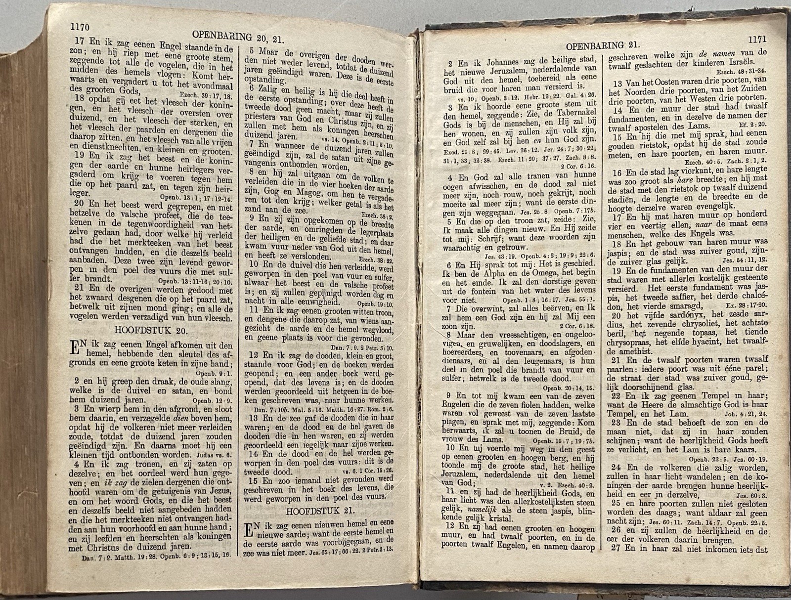 Antique 1916 Dutch Text Bible Bijbel Statenvertaling Old & New Testaments Octavo