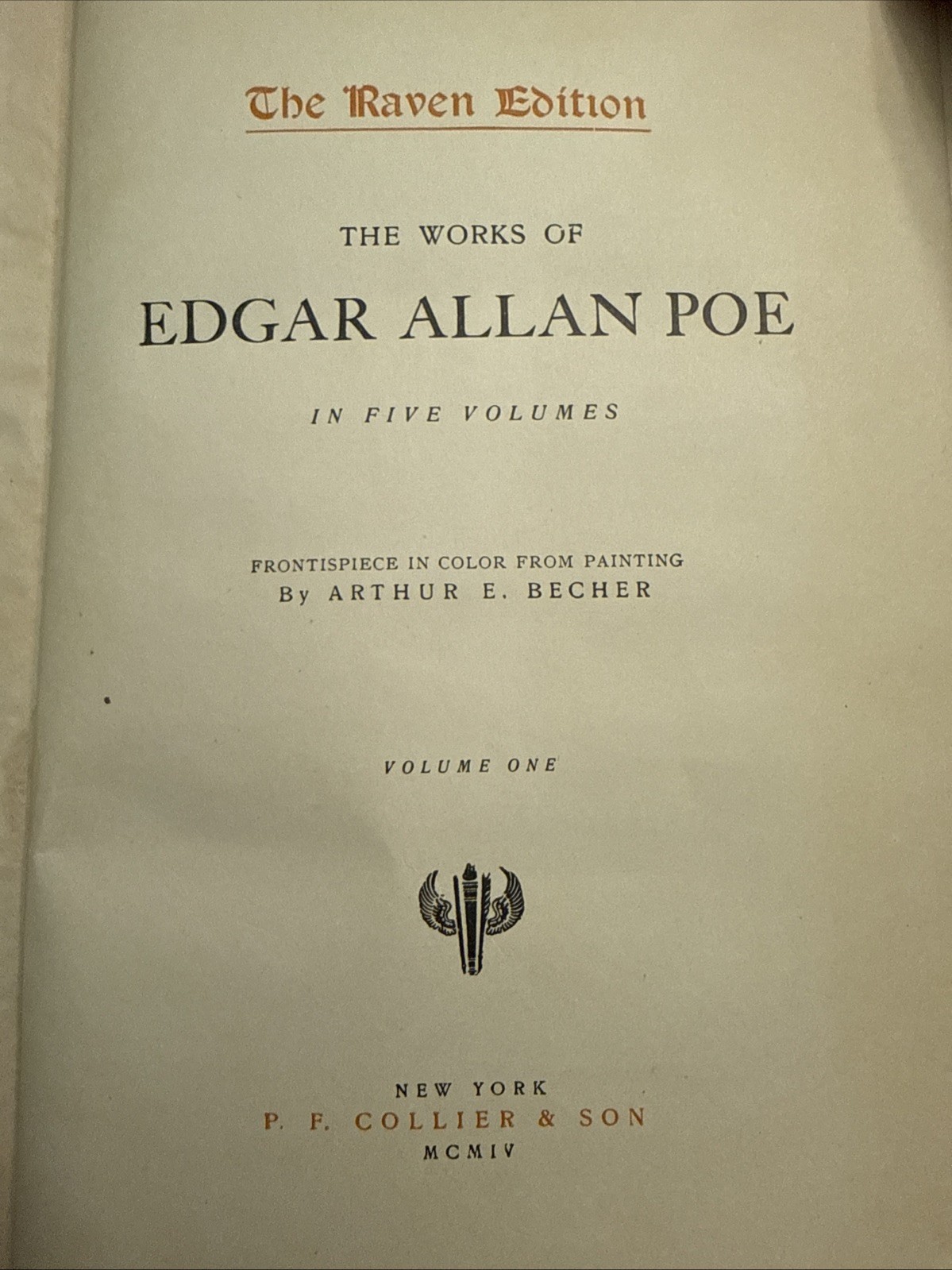 Edgar Allan Poe Raven Edition 1903 In 5 Volumes COMPLETE SET
