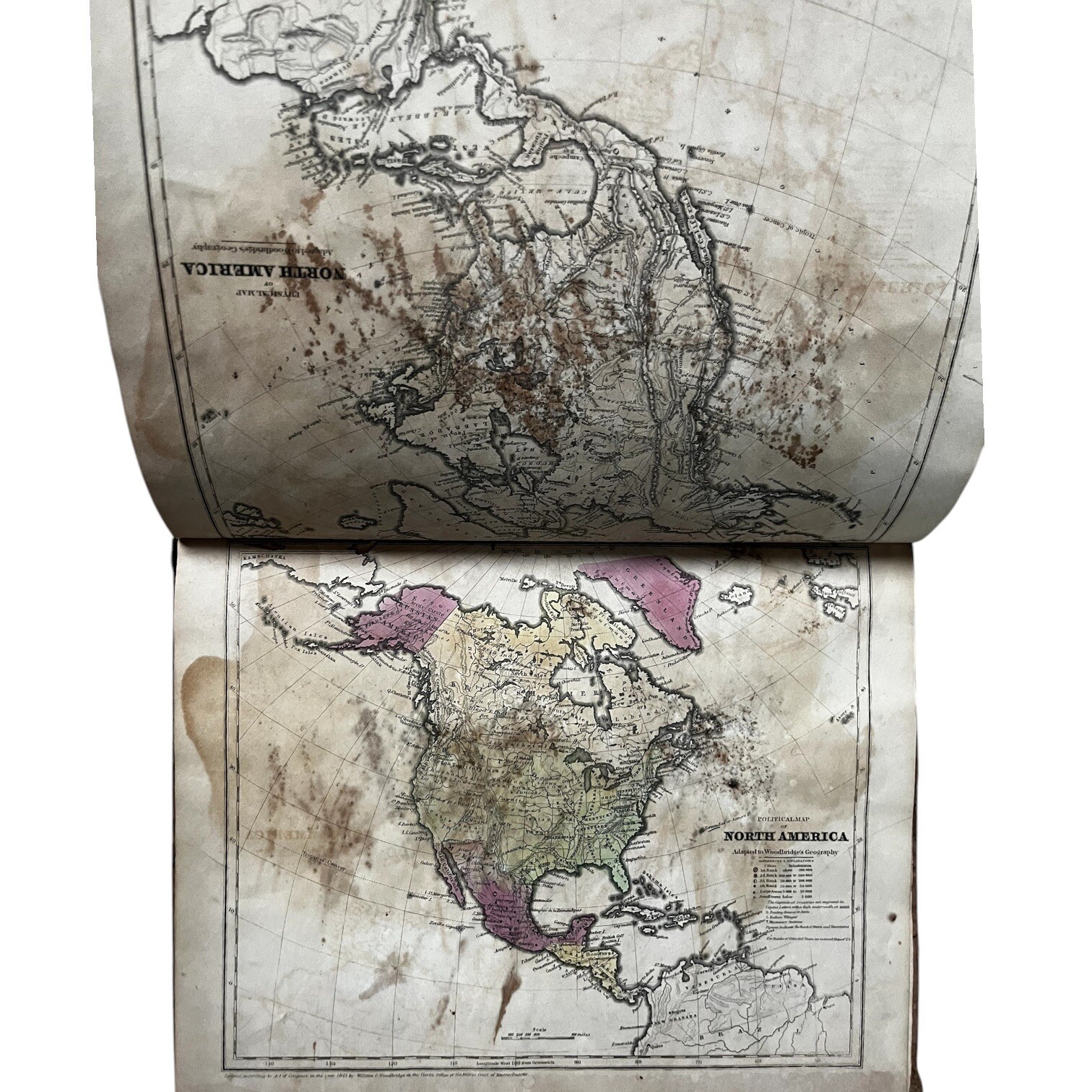 Antique Modern Atlas To Accompany Woodbridge Universal Geography 1840
