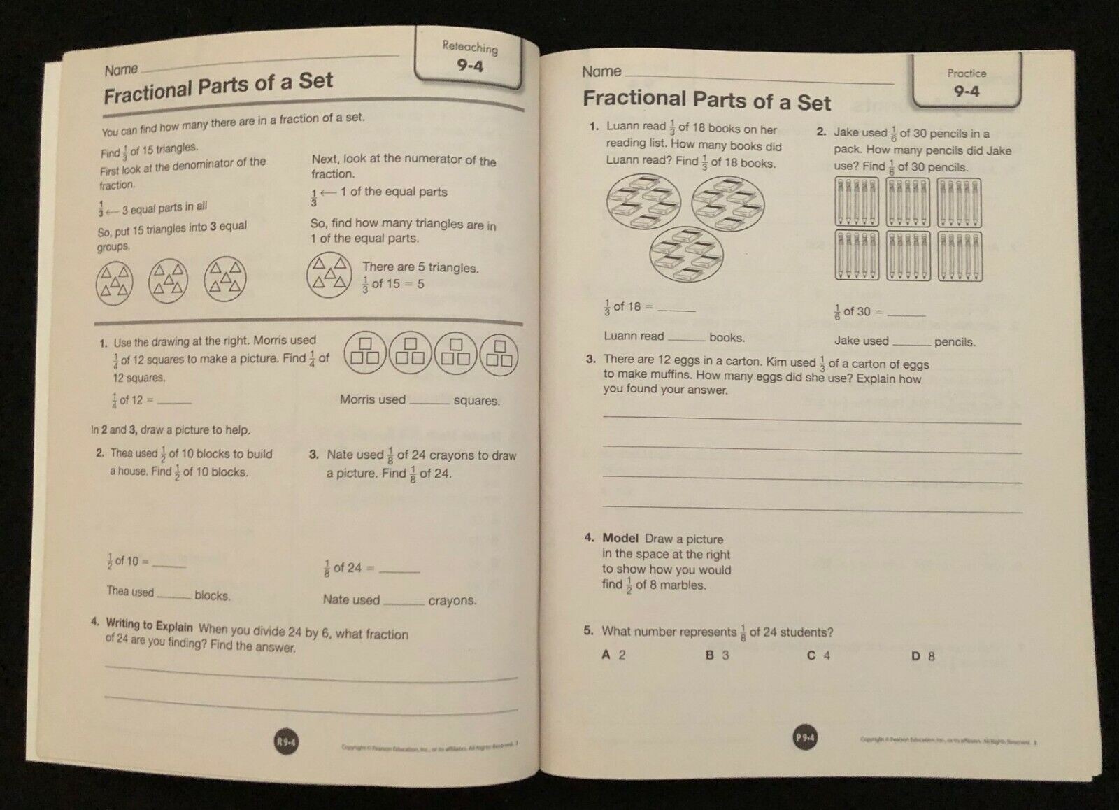 3rd Grade – TEACHER’S RESOURCE MASTERS (5 book set) (2012, Pearson)