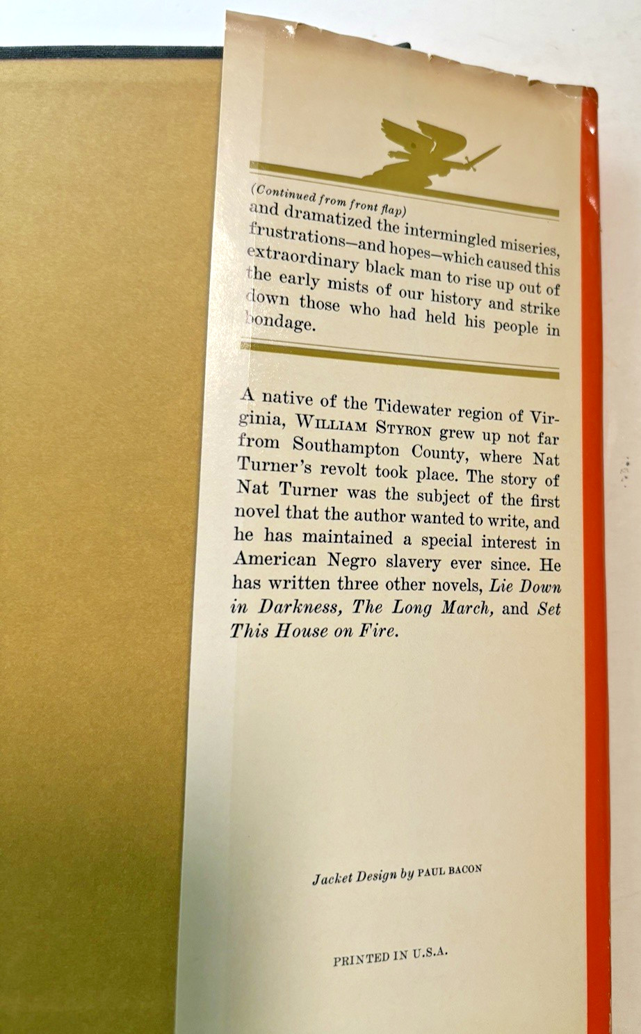 The Confessions Of Nat Turner William Styron VTG 1967 HC 428 pages Random House