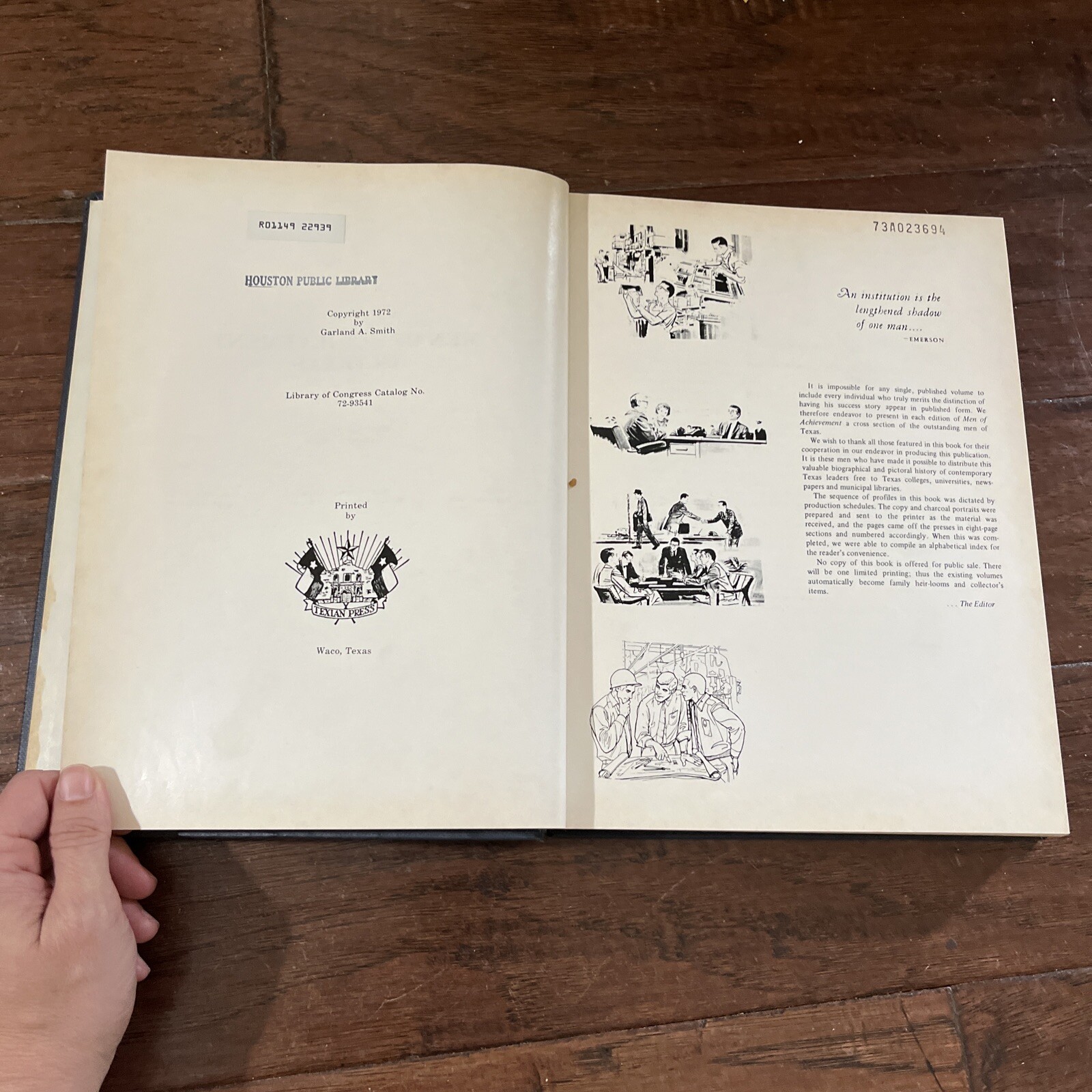 Men of Achievement in Texas by Garland A. Smith, Editor 1972 hardcover 432 pages