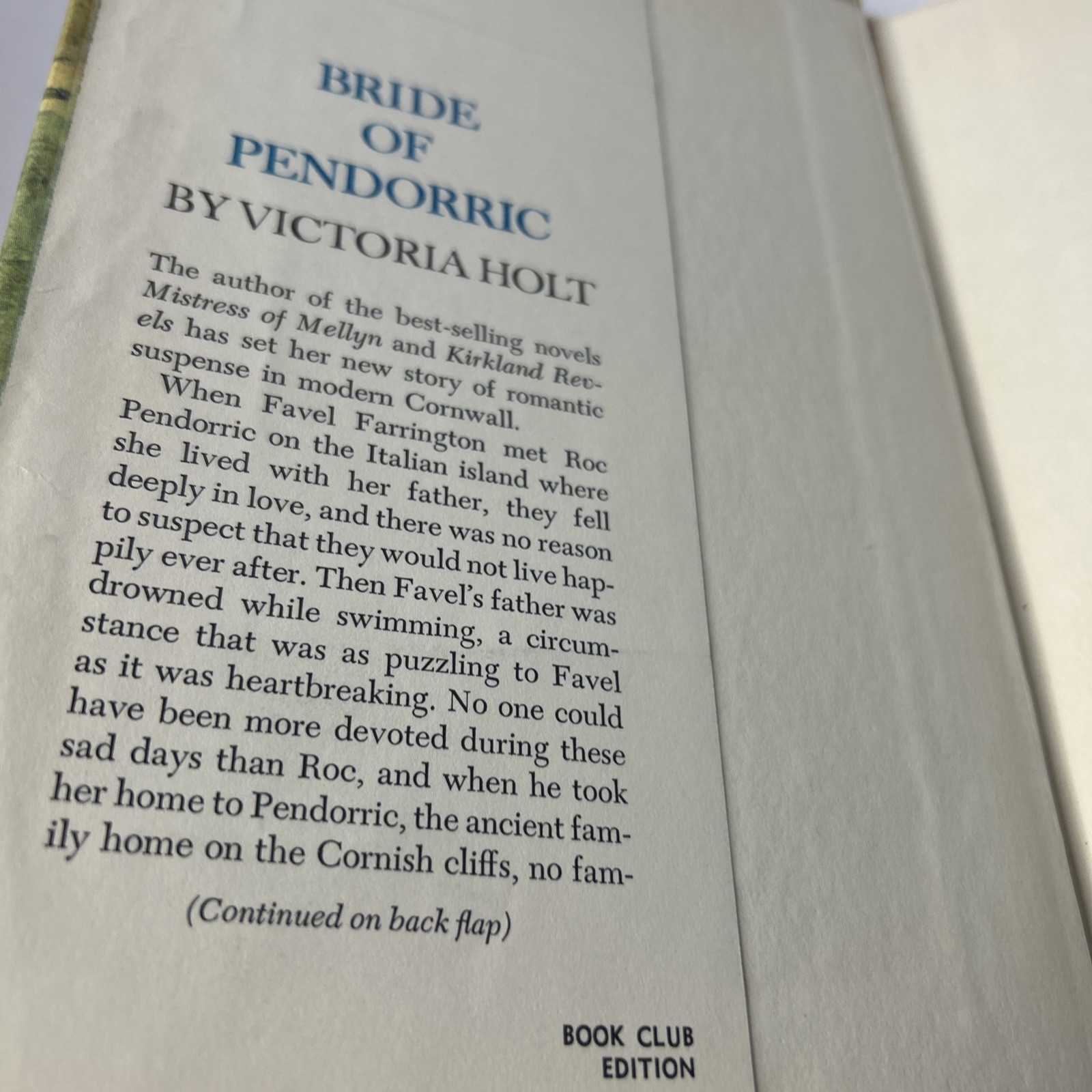 BRIDE OF PENDORRIC by VICTORIA HOLT (1963 HC)